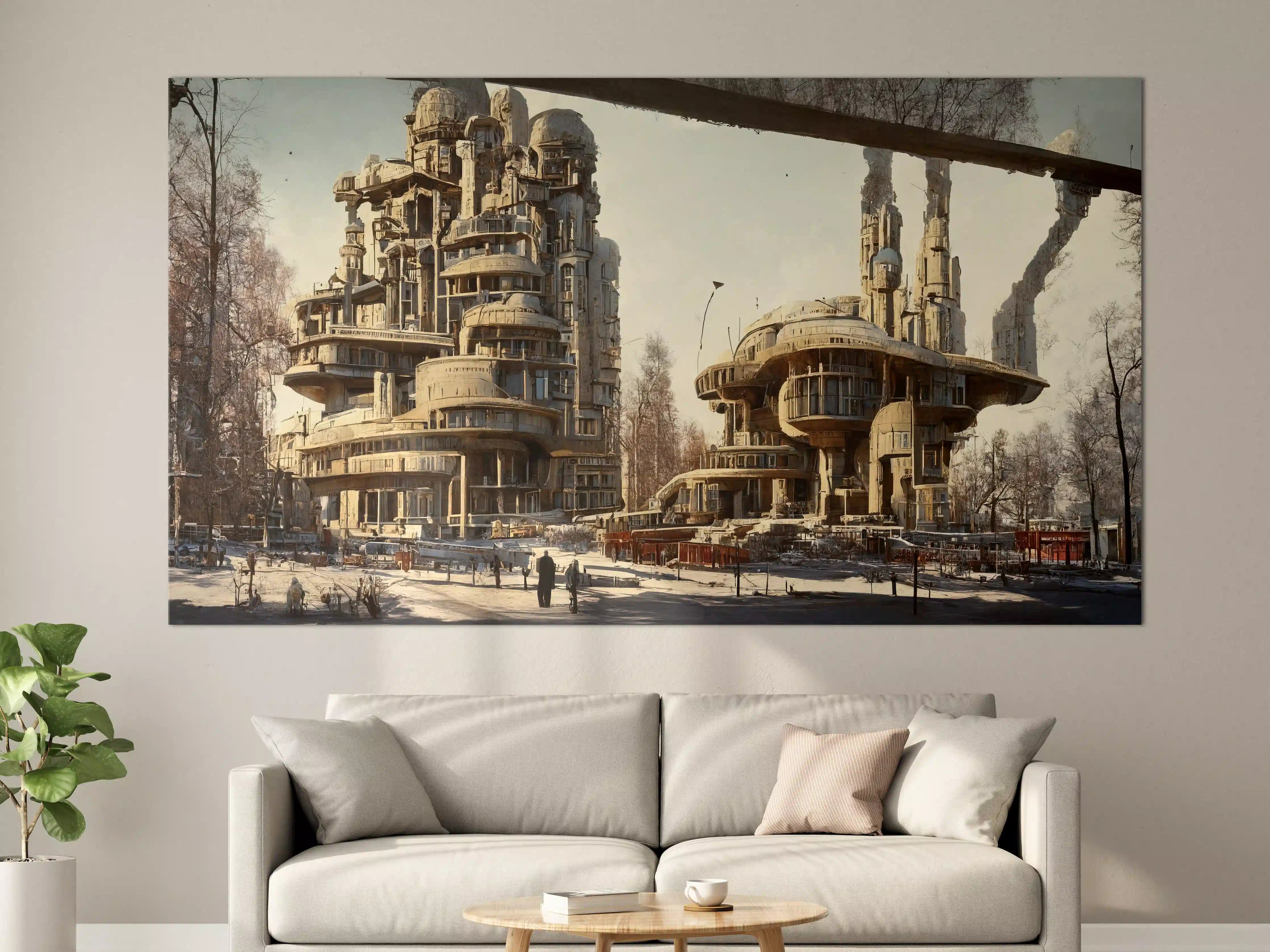 Große Wandbilder - Moderne Stadt in der Zukunft