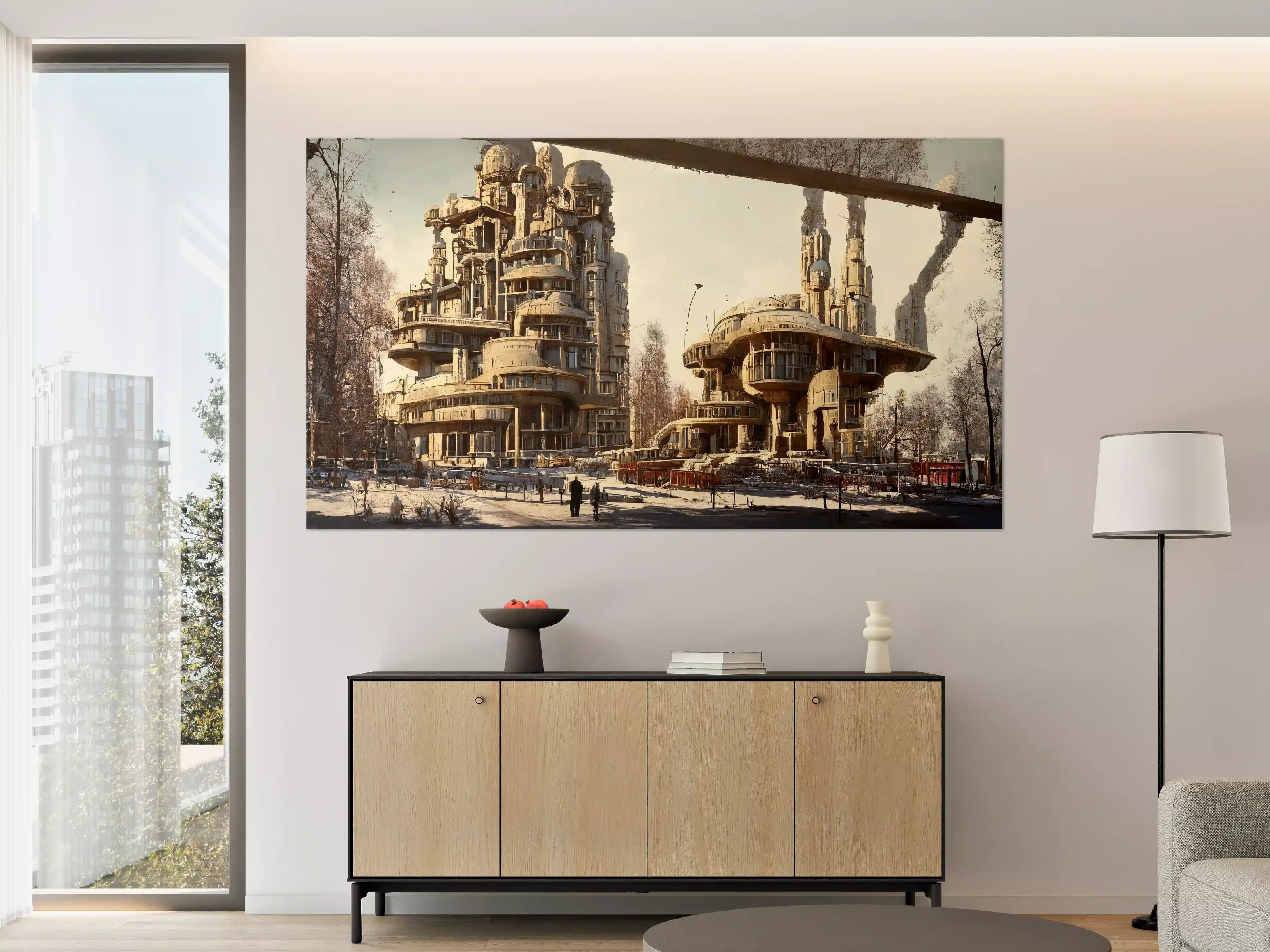 Große Wandbilder - Moderne Stadt in der Zukunft