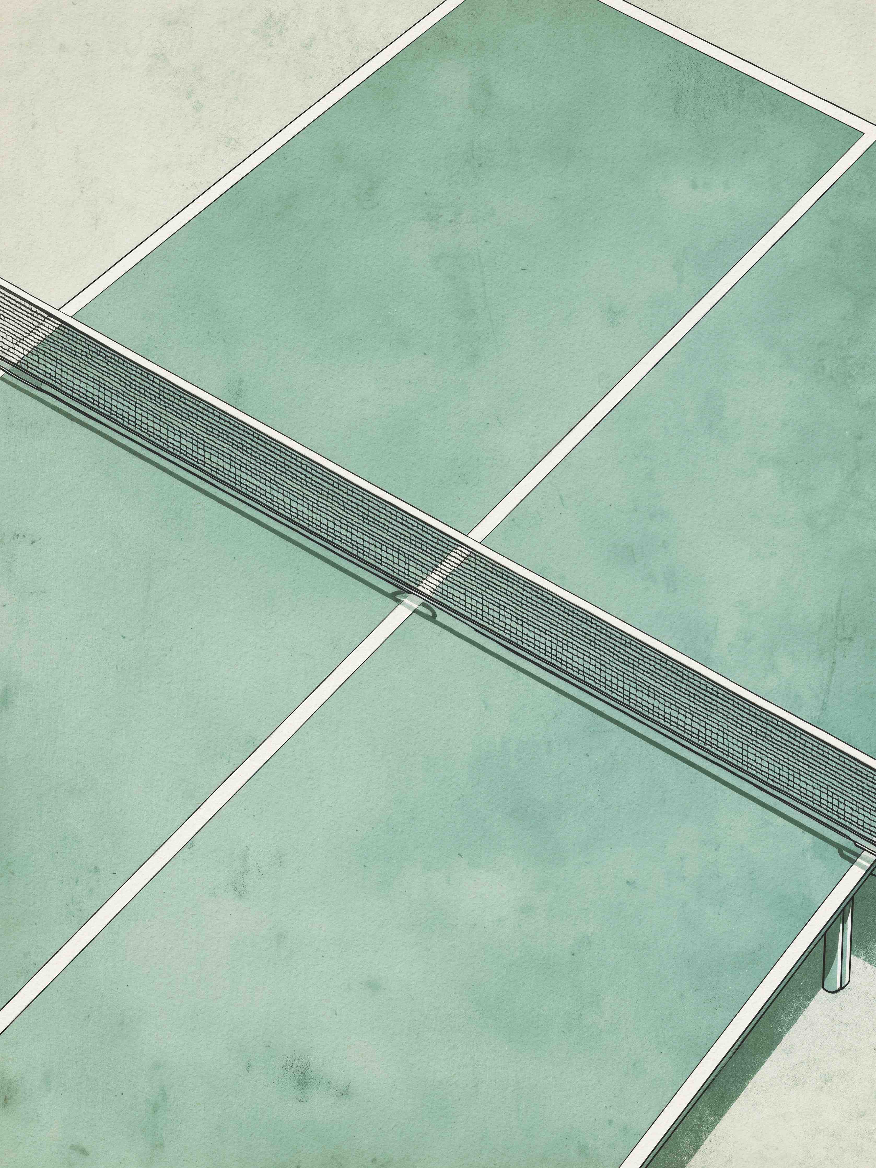 Große Wandbilder-Moderne Tennisplätze in Grün