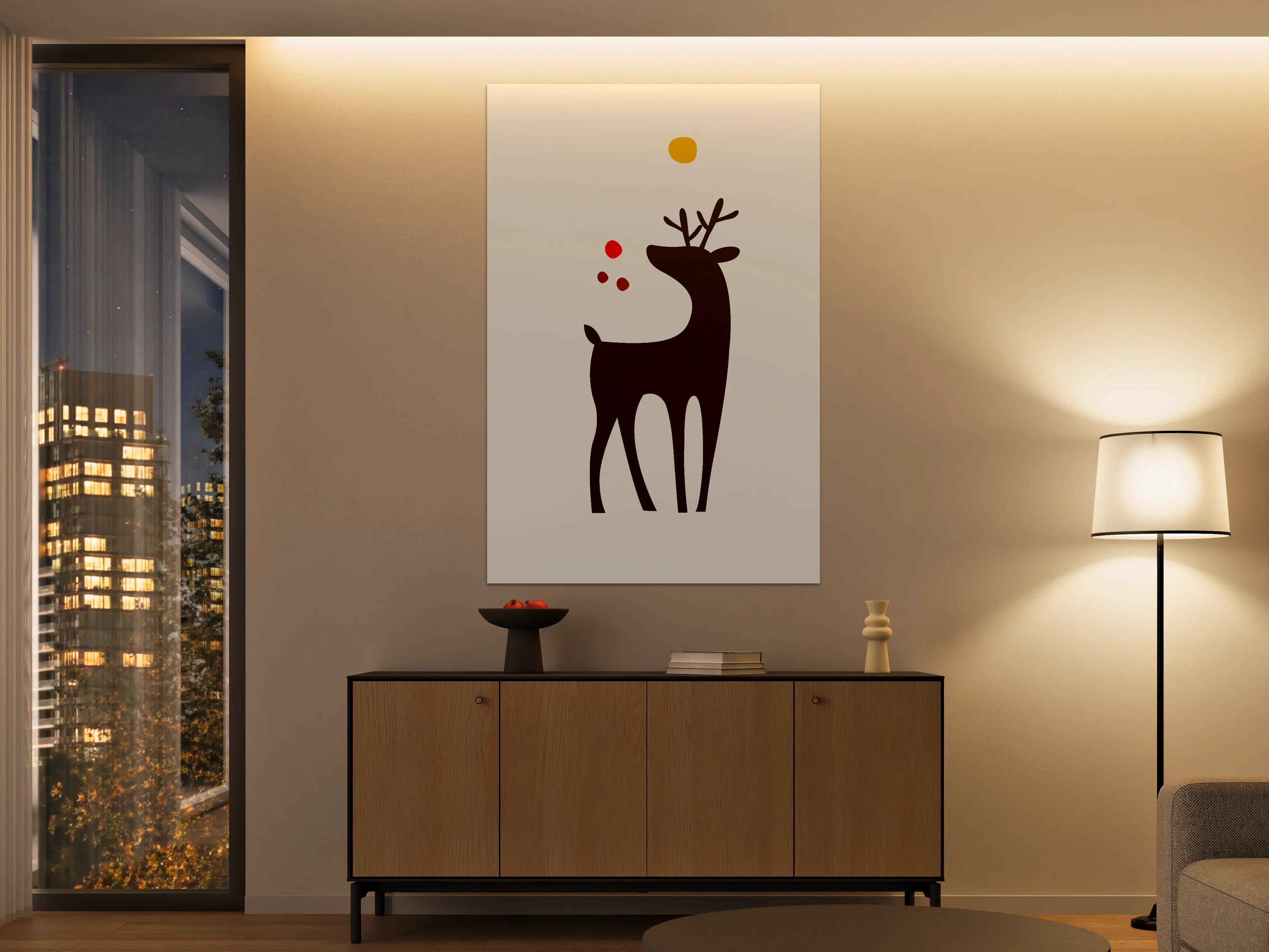 Große Wandbilder - Moderne Tierische Silhouette mit bunten Punkten