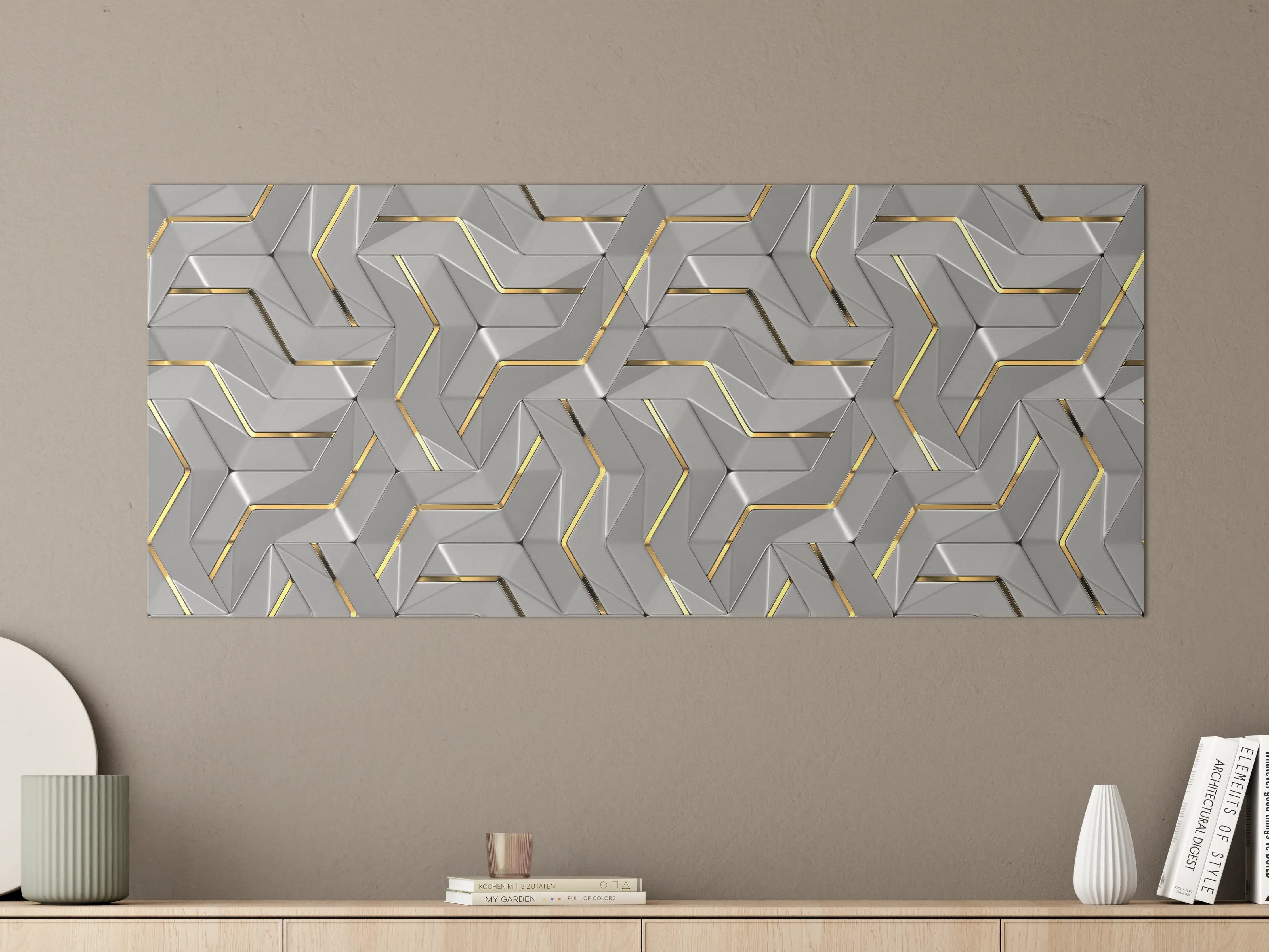 Große Wandbilder - Moderne Wandtextur - Gold Akzente