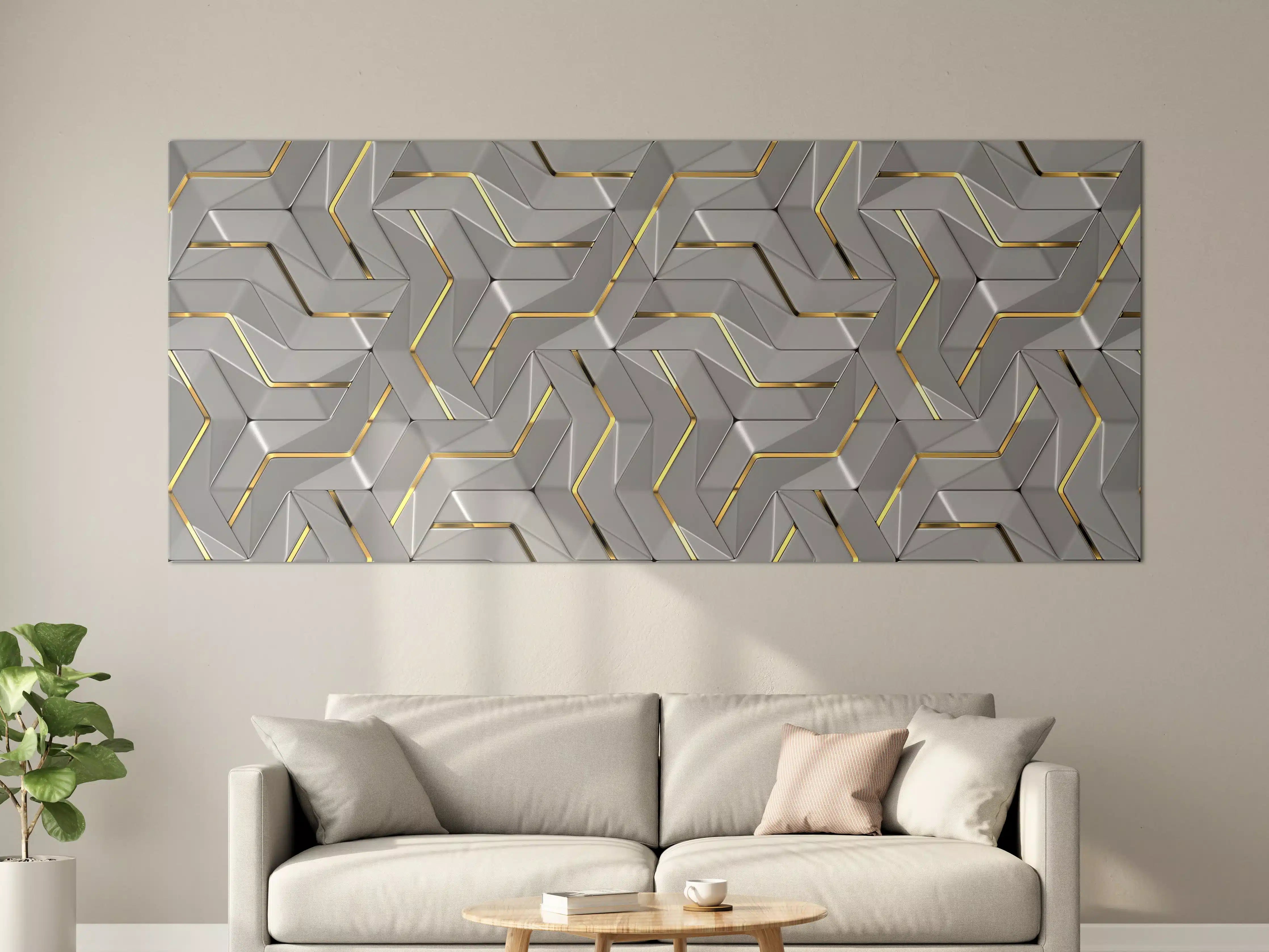 Große Wandbilder - Moderne Wandtextur - Gold Akzente