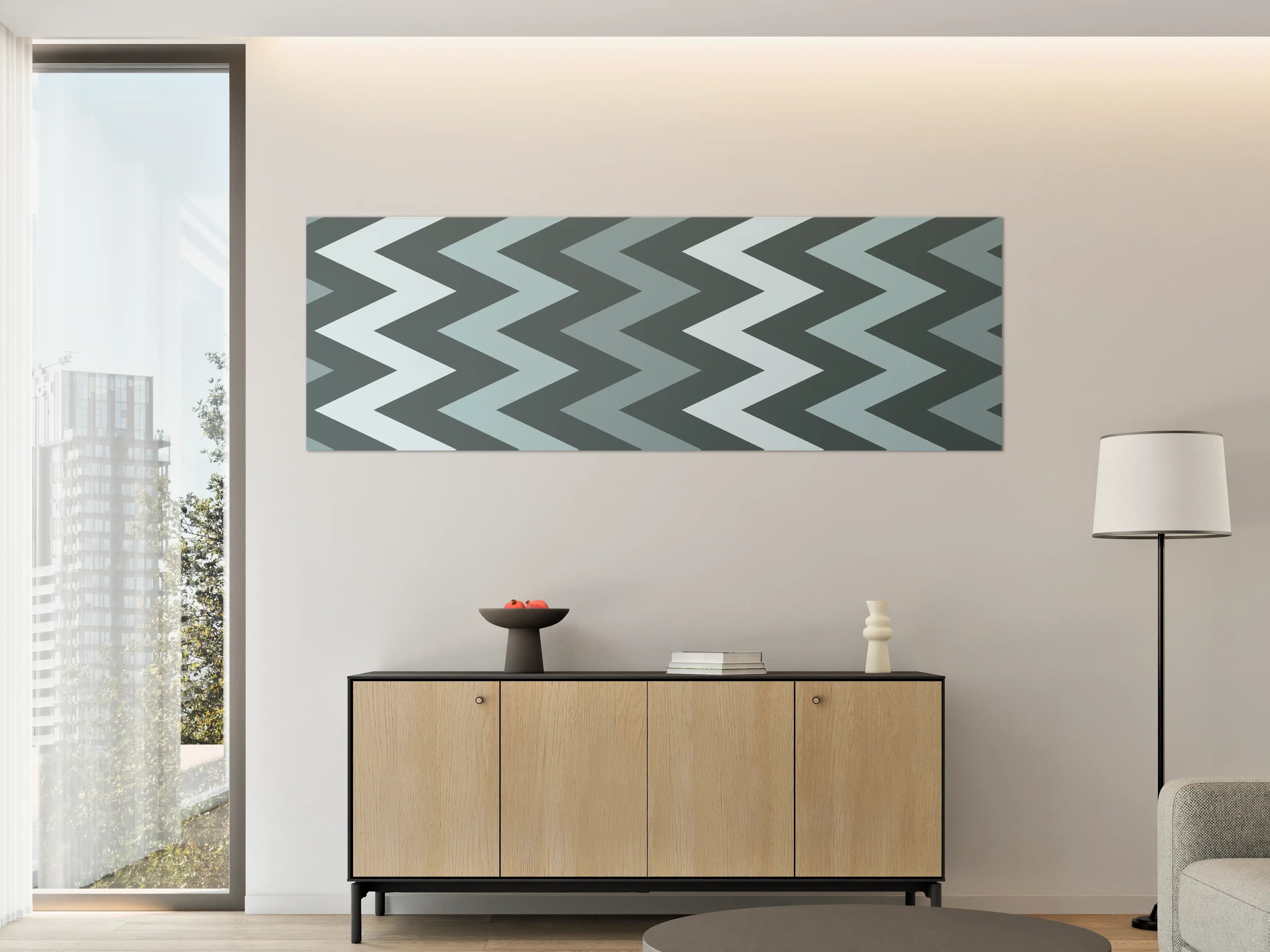 Große Wandbilder - Moderne Zickzack-Muster Wandbild