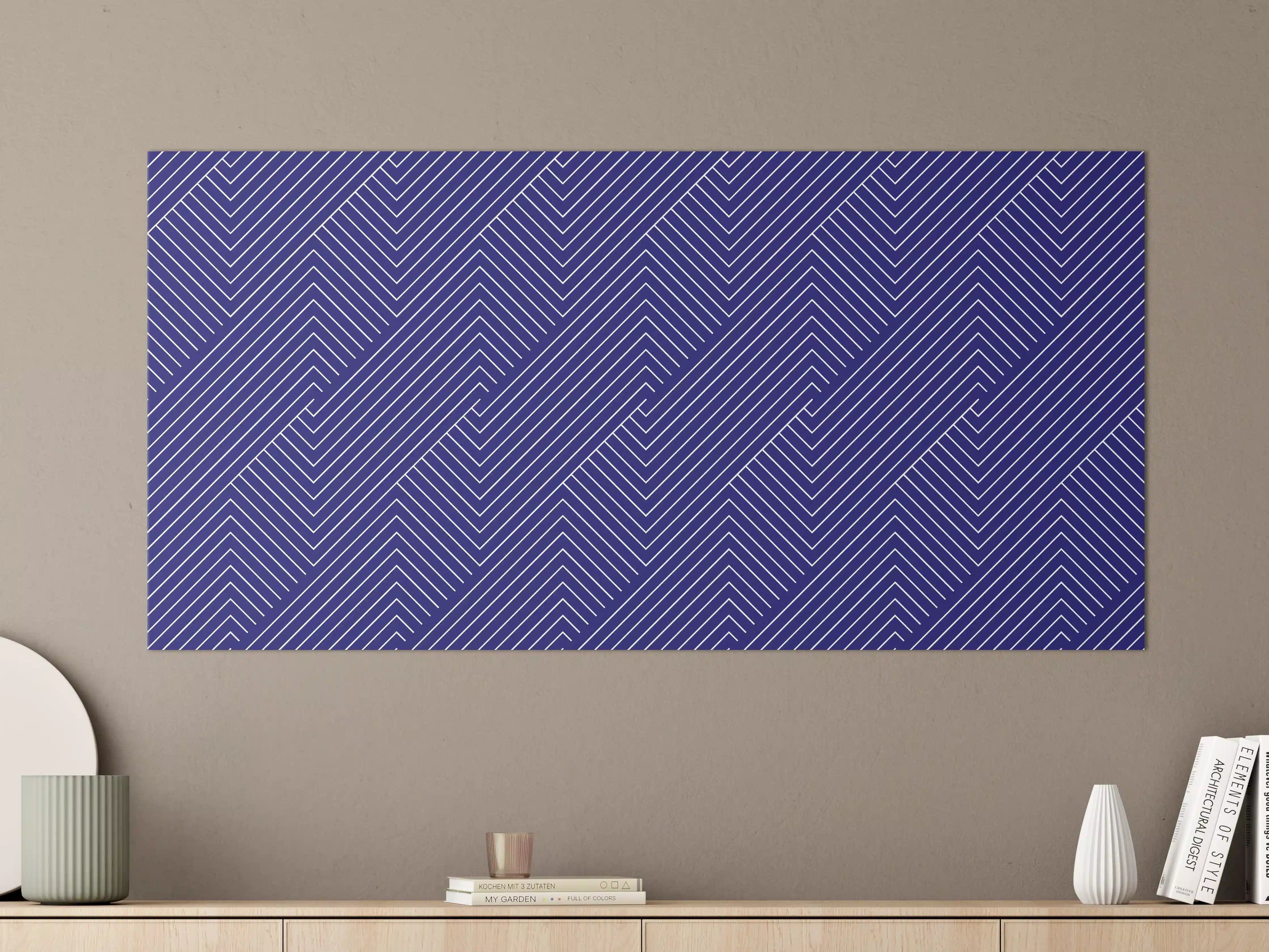Große Wandbilder - Moderne abstrakte Geometrie in Dunkelblau
