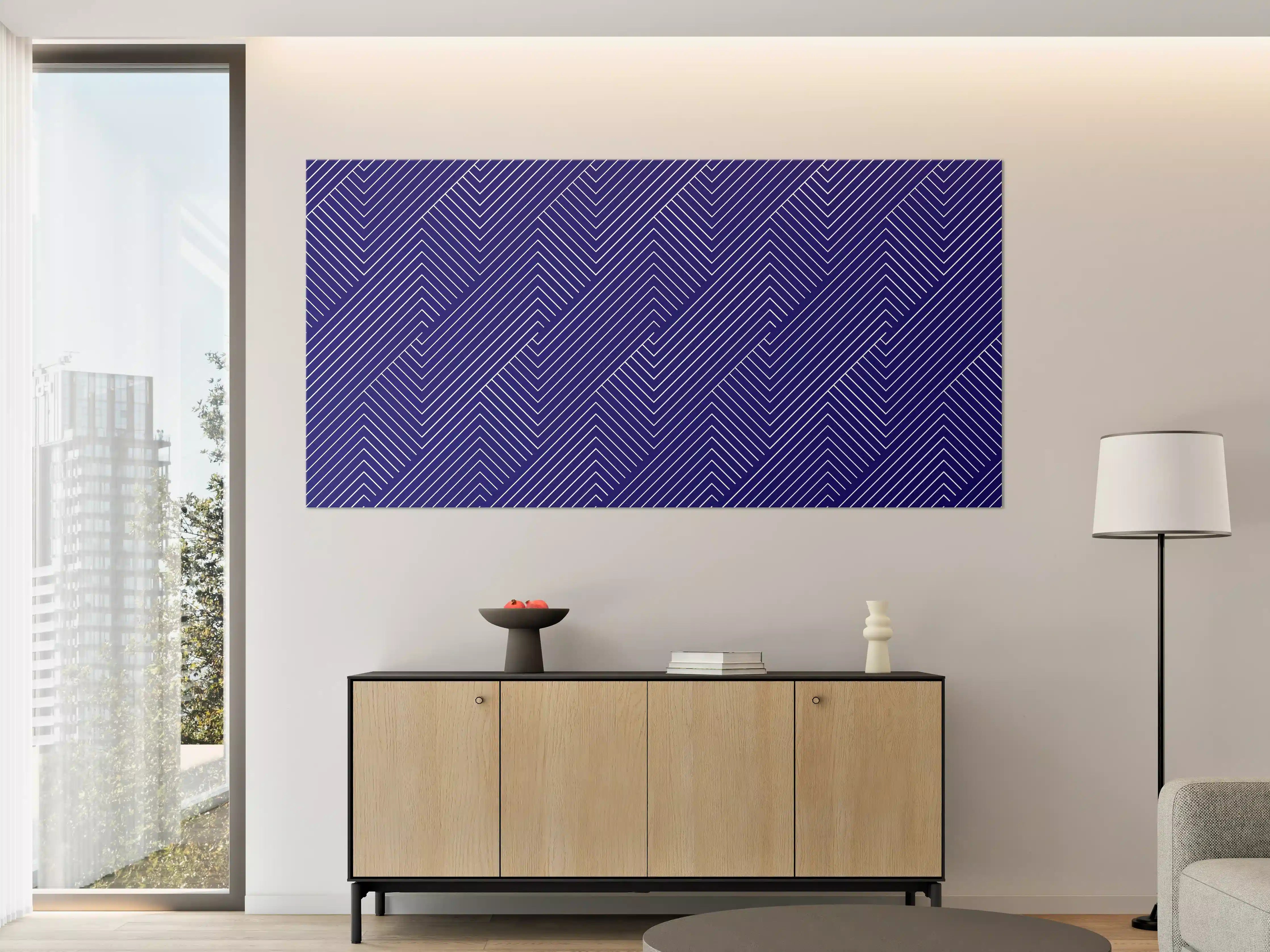 Große Wandbilder - Moderne abstrakte Geometrie in Dunkelblau