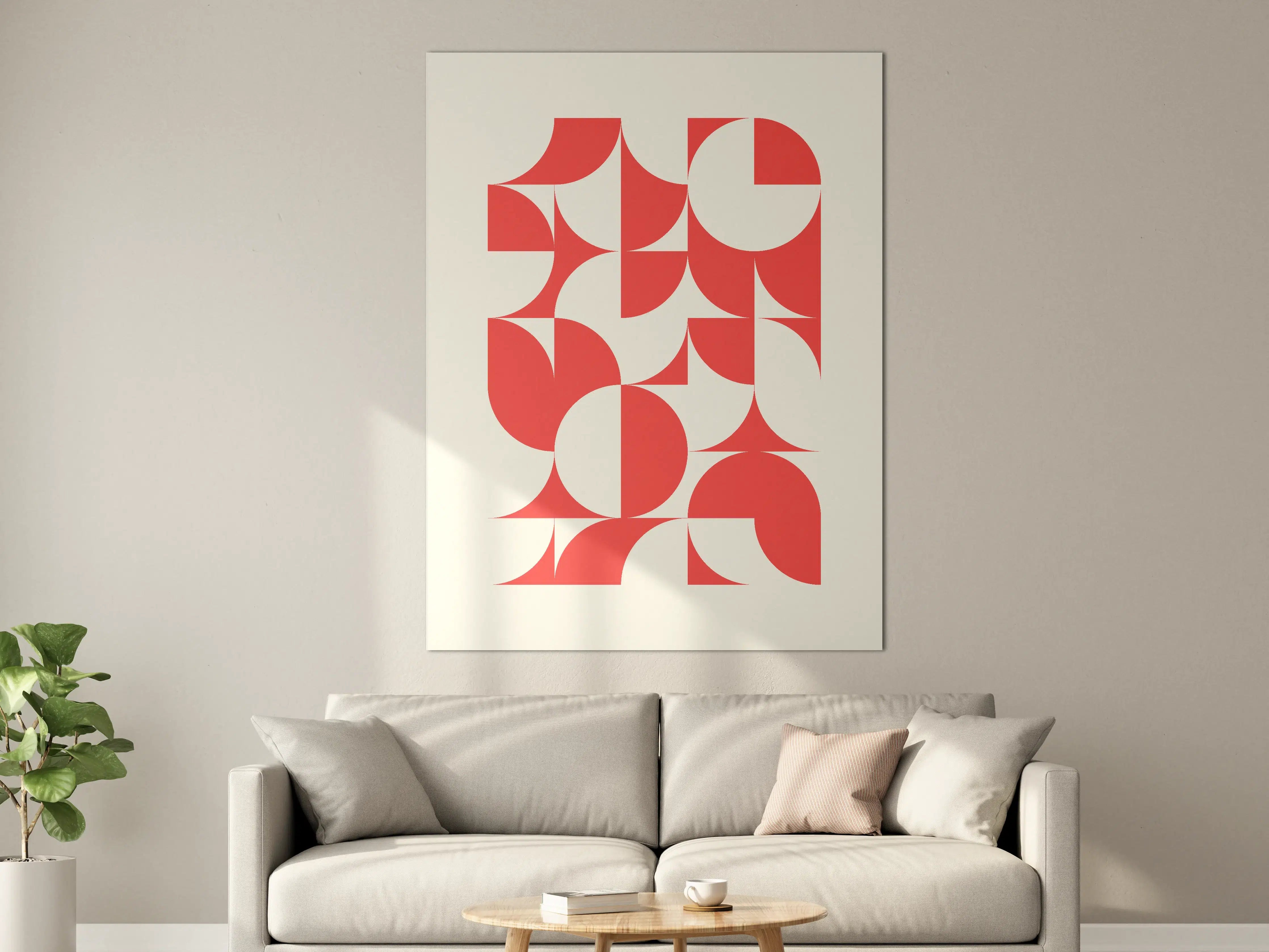 Große Wandbilder - Moderne abstrakte Geometrie in Rot