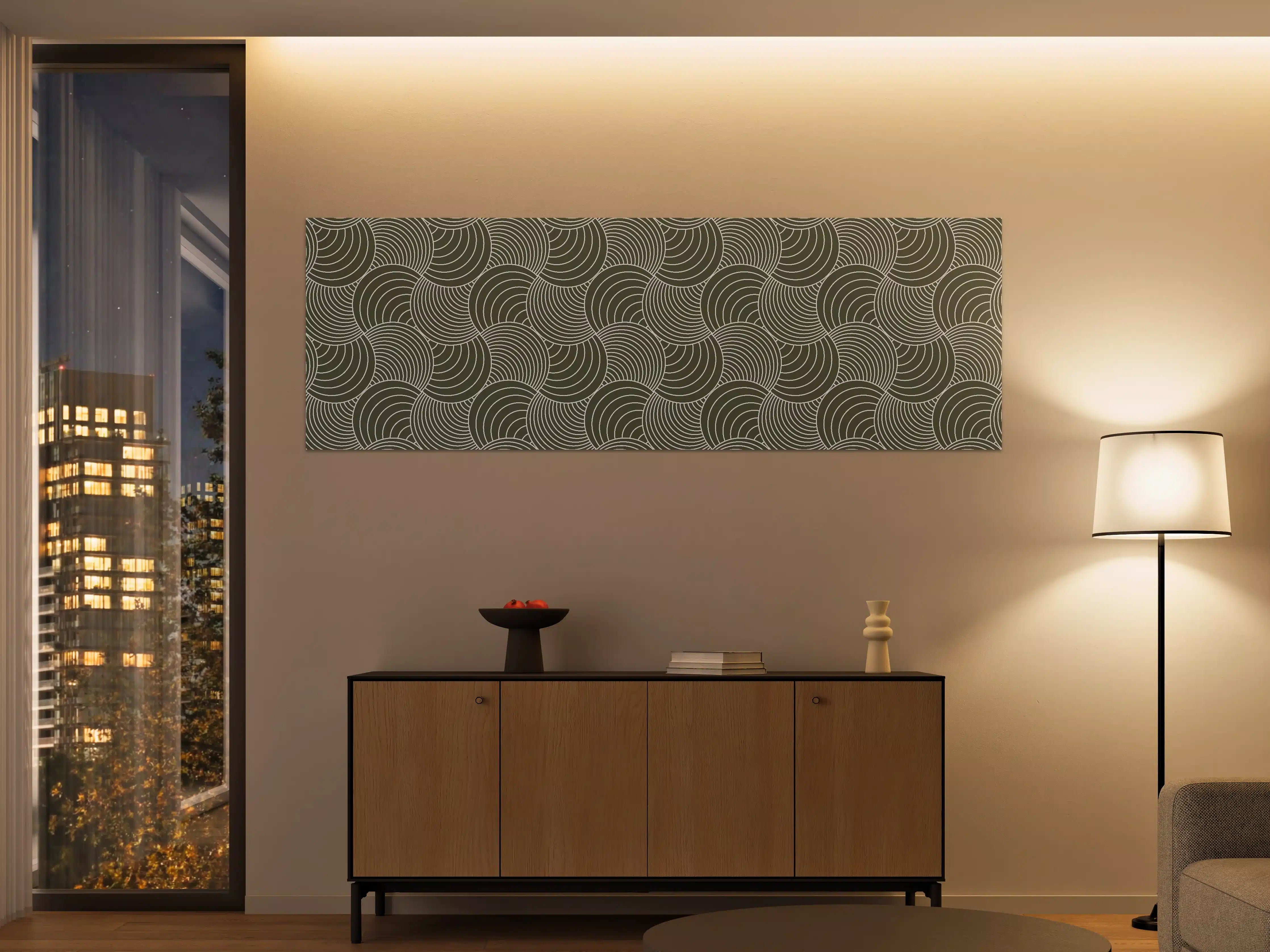 Große Wandbilder - Moderne abstrakte Musteroptik in Grau und Beige