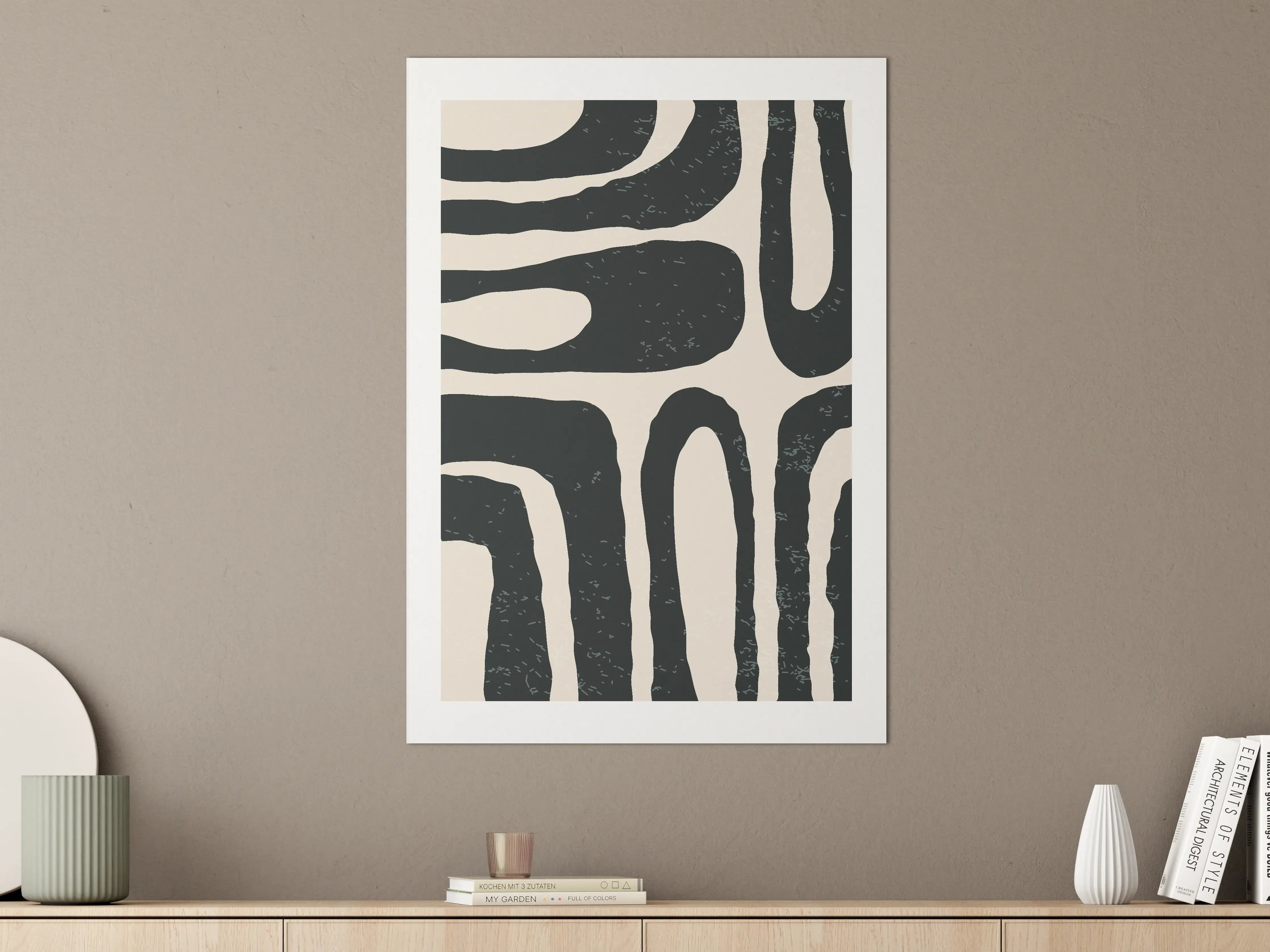 Große Wandbilder - Moderne abstrakte Schwarz-Weiß-Wandkunst