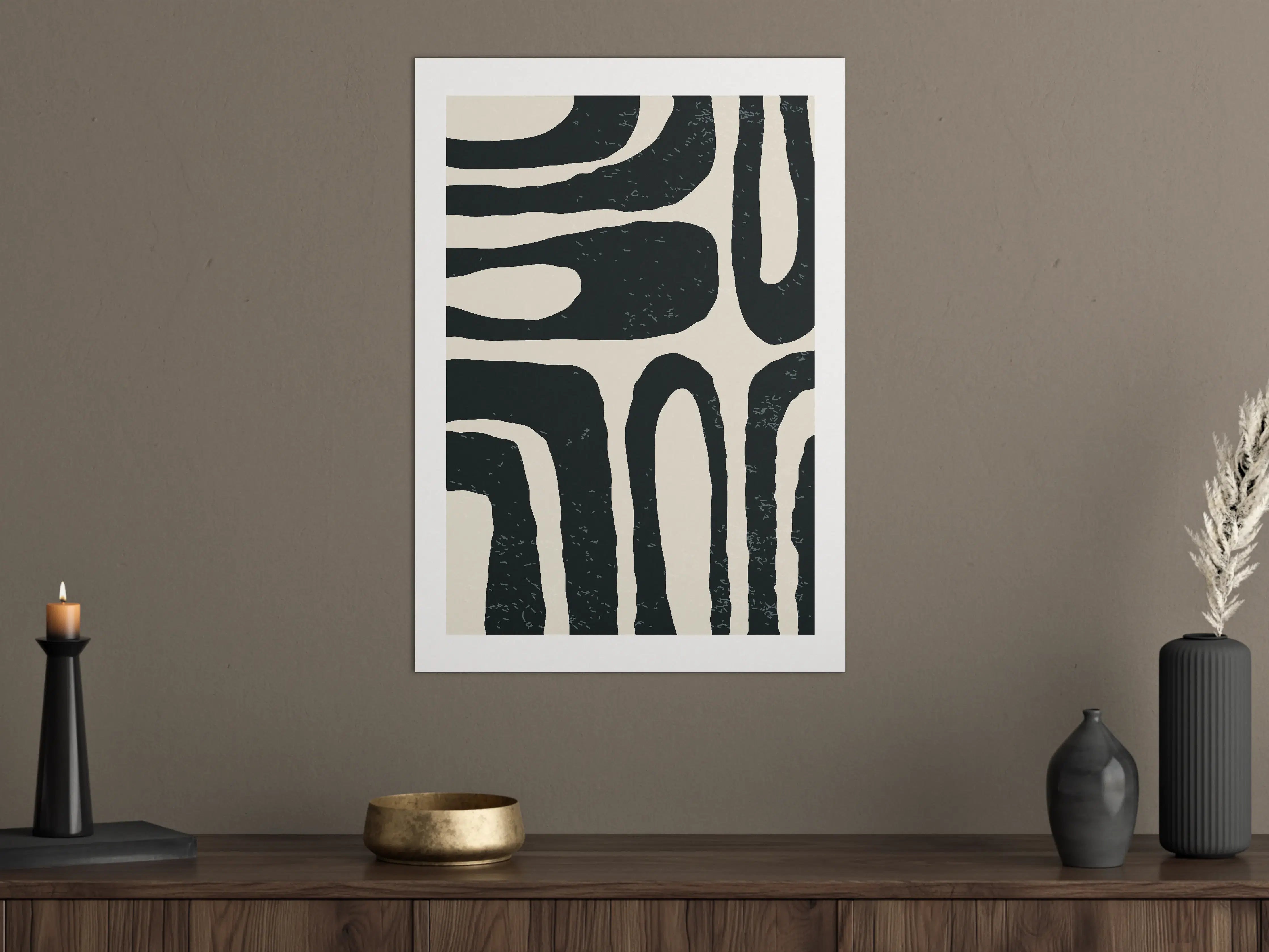 Große Wandbilder - Moderne abstrakte Schwarz-Weiß-Wandkunst