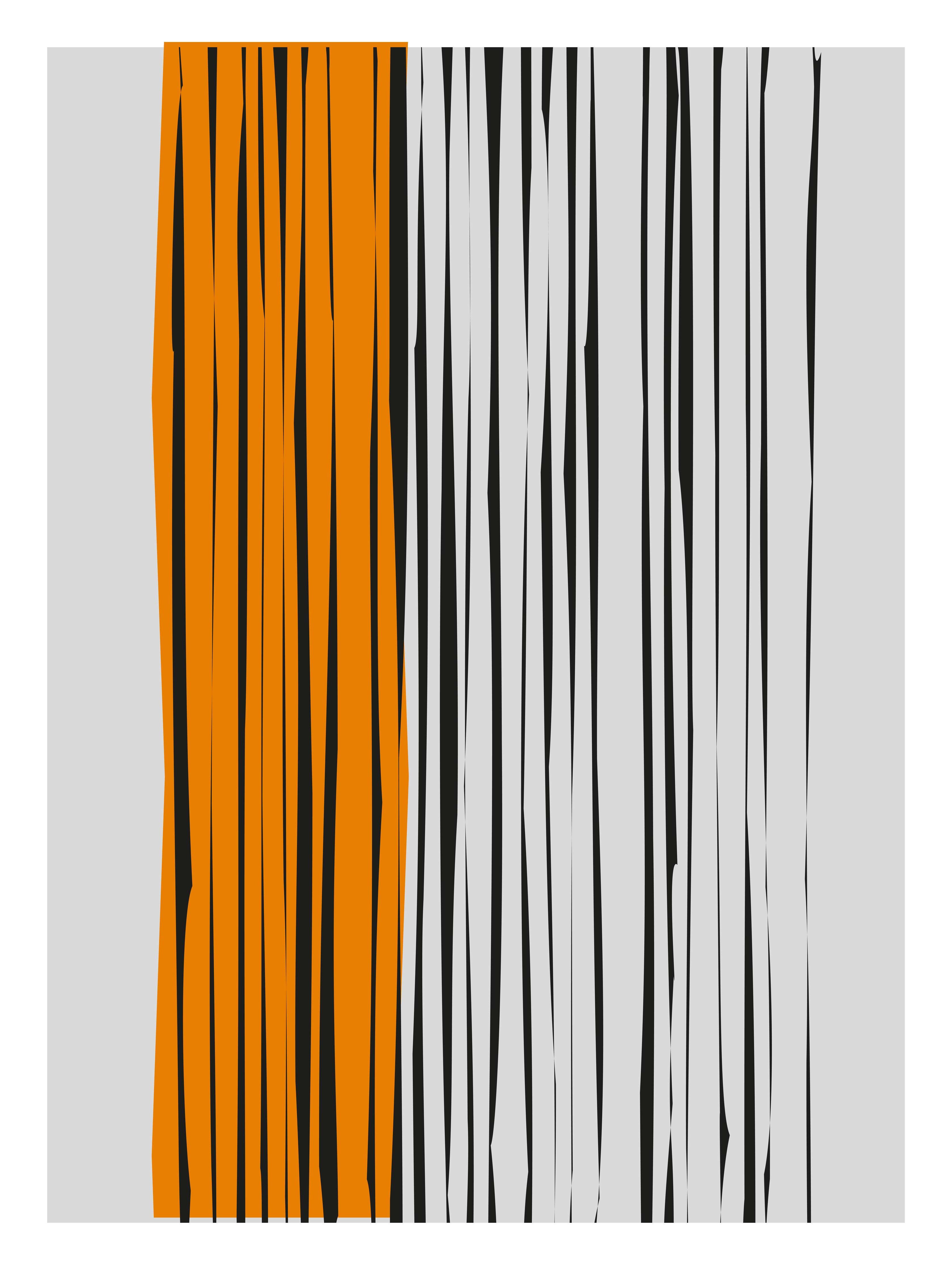Große Wandbilder-Moderne abstrakte Streifen in Schwarz, Weiß und Orange