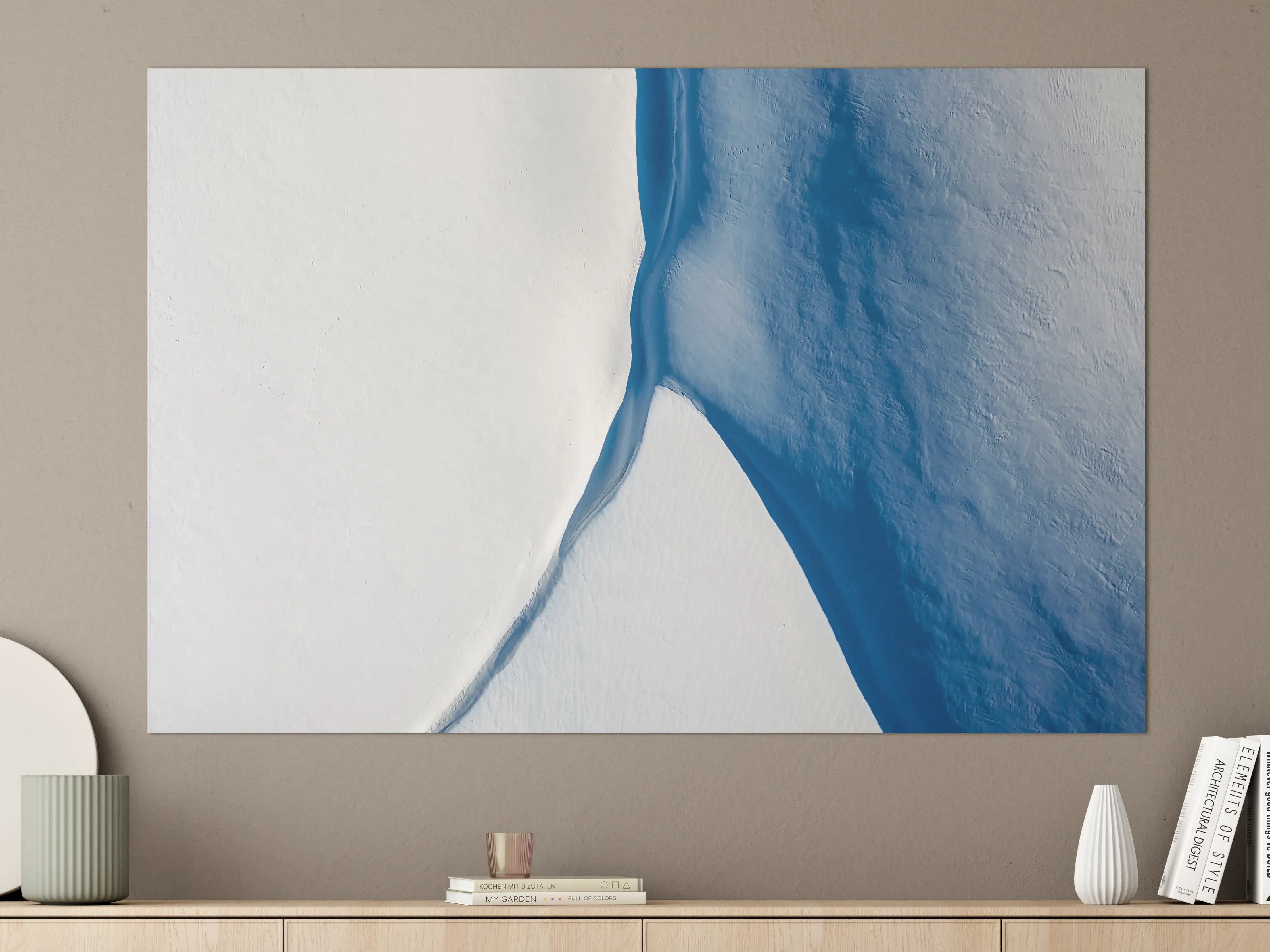 Große Wandbilder - Moderne abstrakte Wandkunst in Blau und Weiß