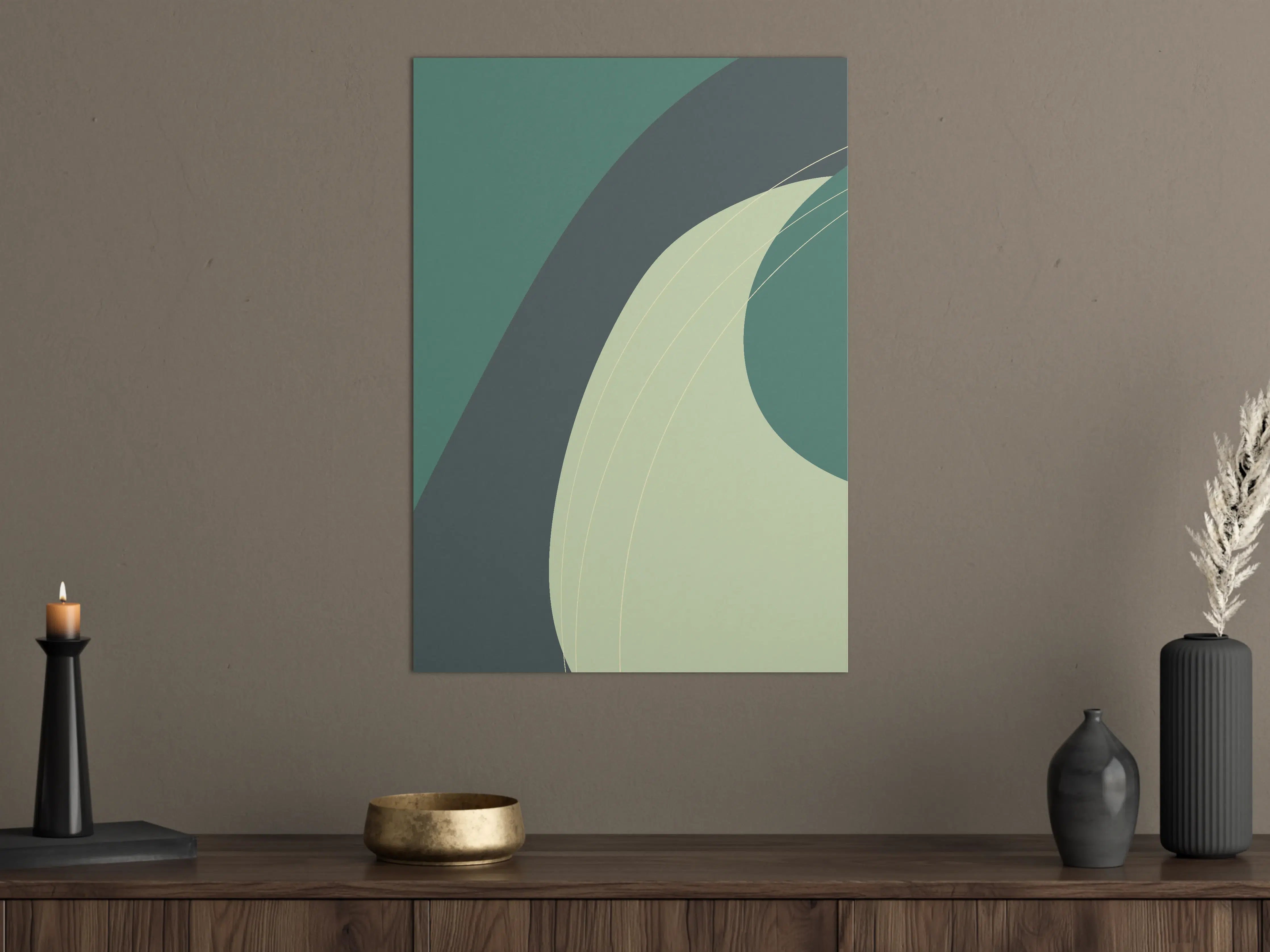 Große Wandbilder - Moderne abstrakte Wandkunst in Grüntönen