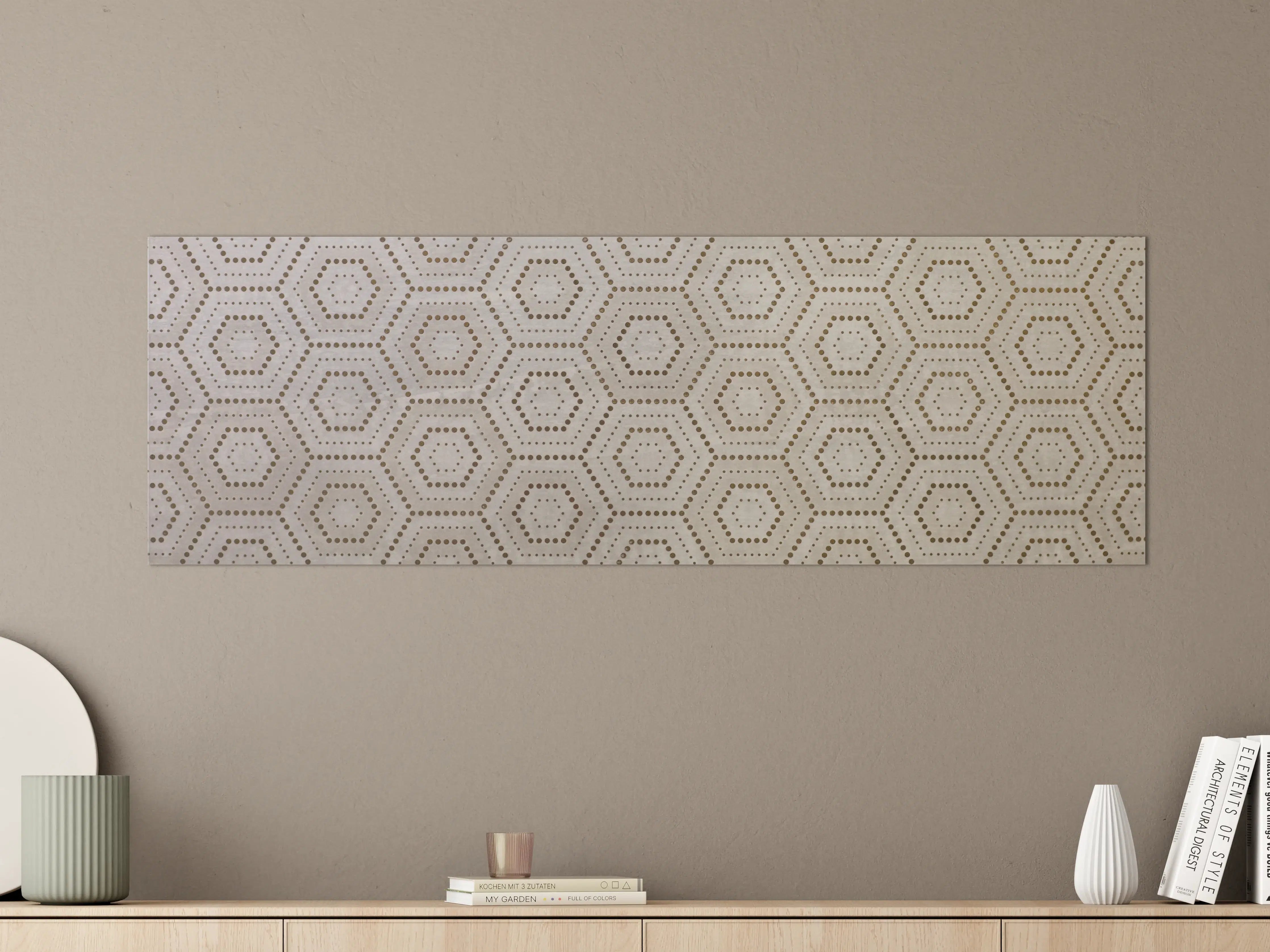 Große Wandbilder - Moderne beige und graue geometrische Wandgestaltung