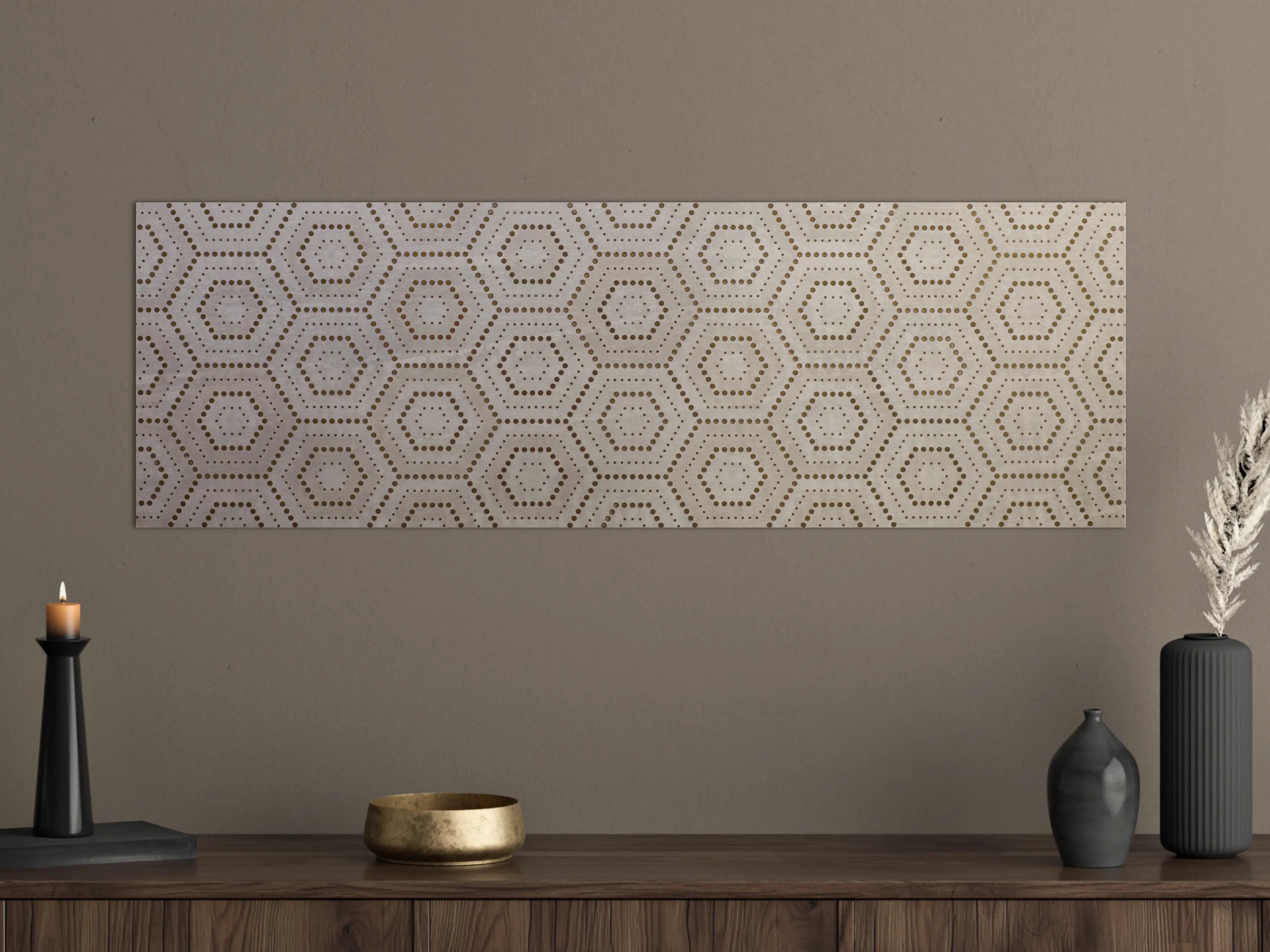 Große Wandbilder - Moderne beige und graue geometrische Wandgestaltung