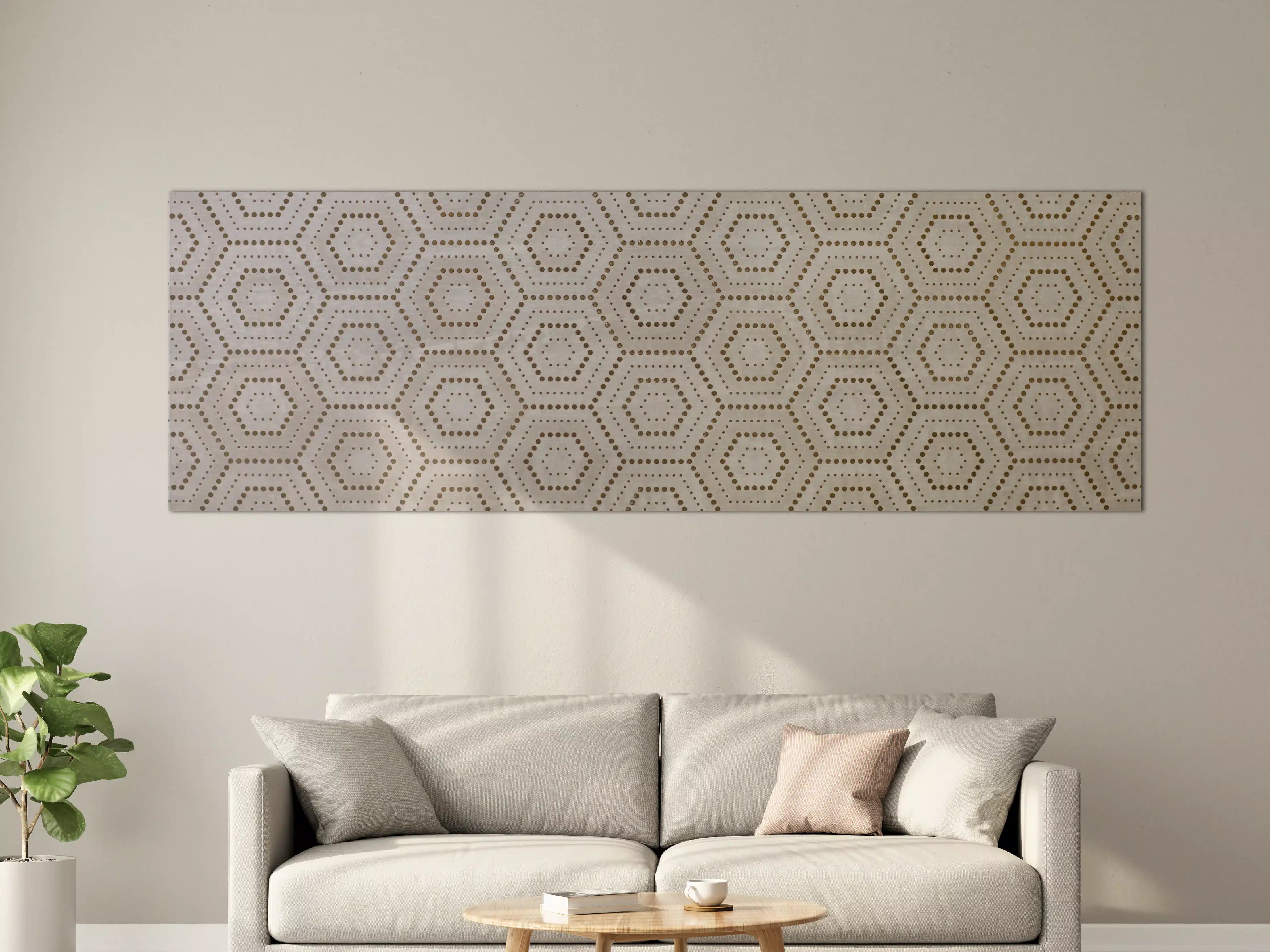 Große Wandbilder - Moderne beige und graue geometrische Wandgestaltung