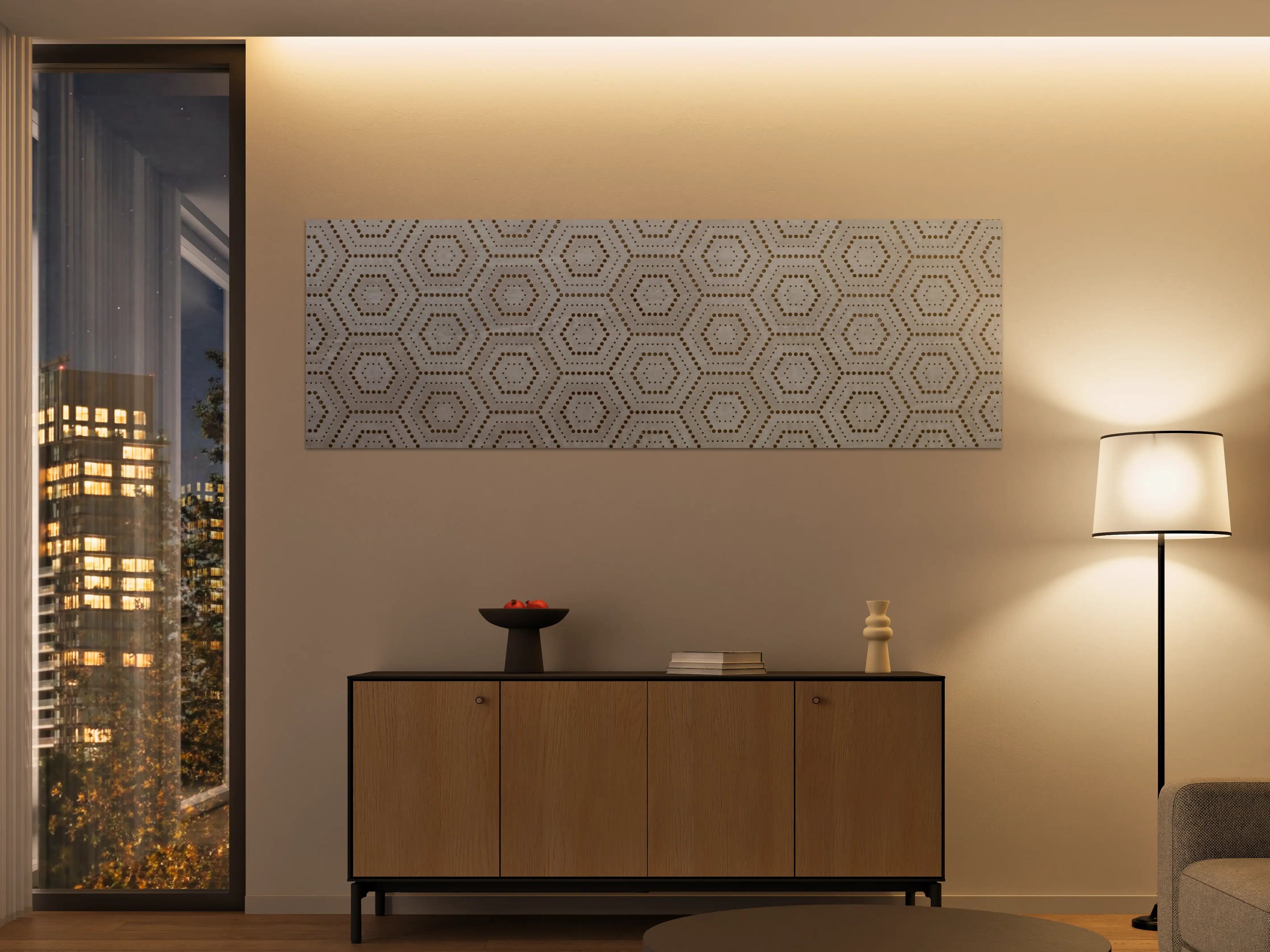 Große Wandbilder - Moderne beige und graue geometrische Wandgestaltung
