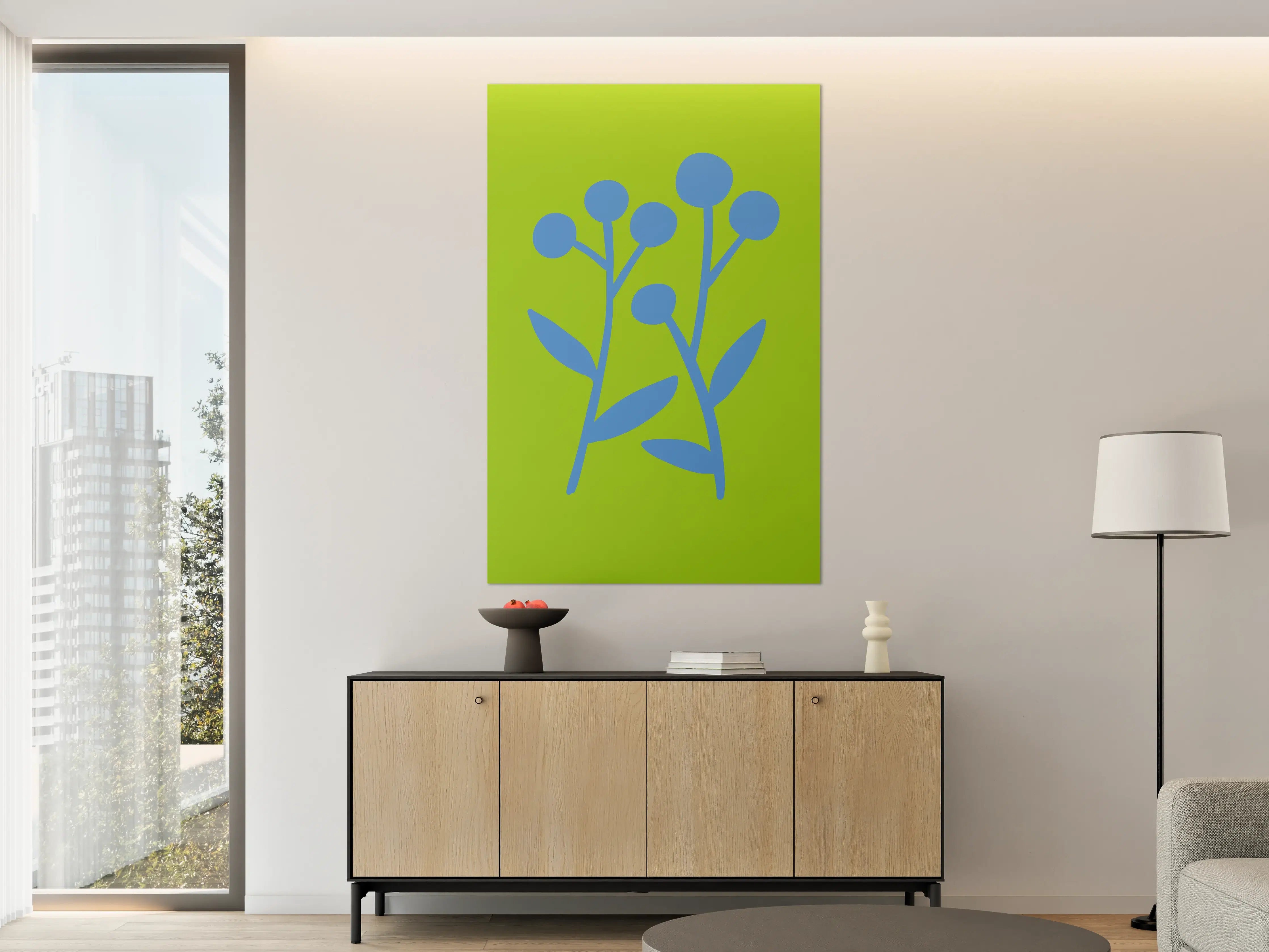 Große Wandbilder - Moderne blauer Pflanzen-Design