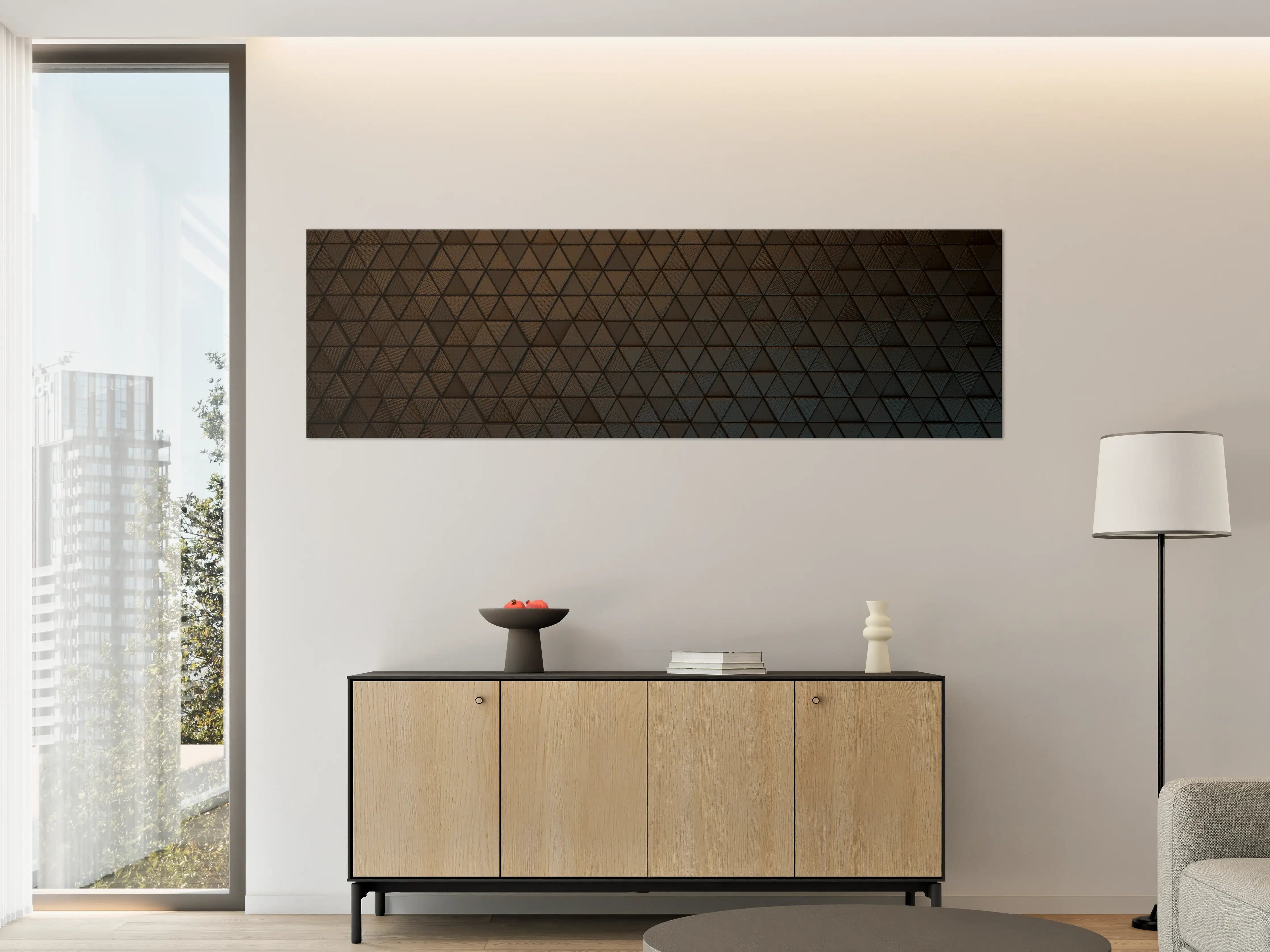 Große Wandbilder - Moderne dunkle Musterung mit geometrischen Dreiecken