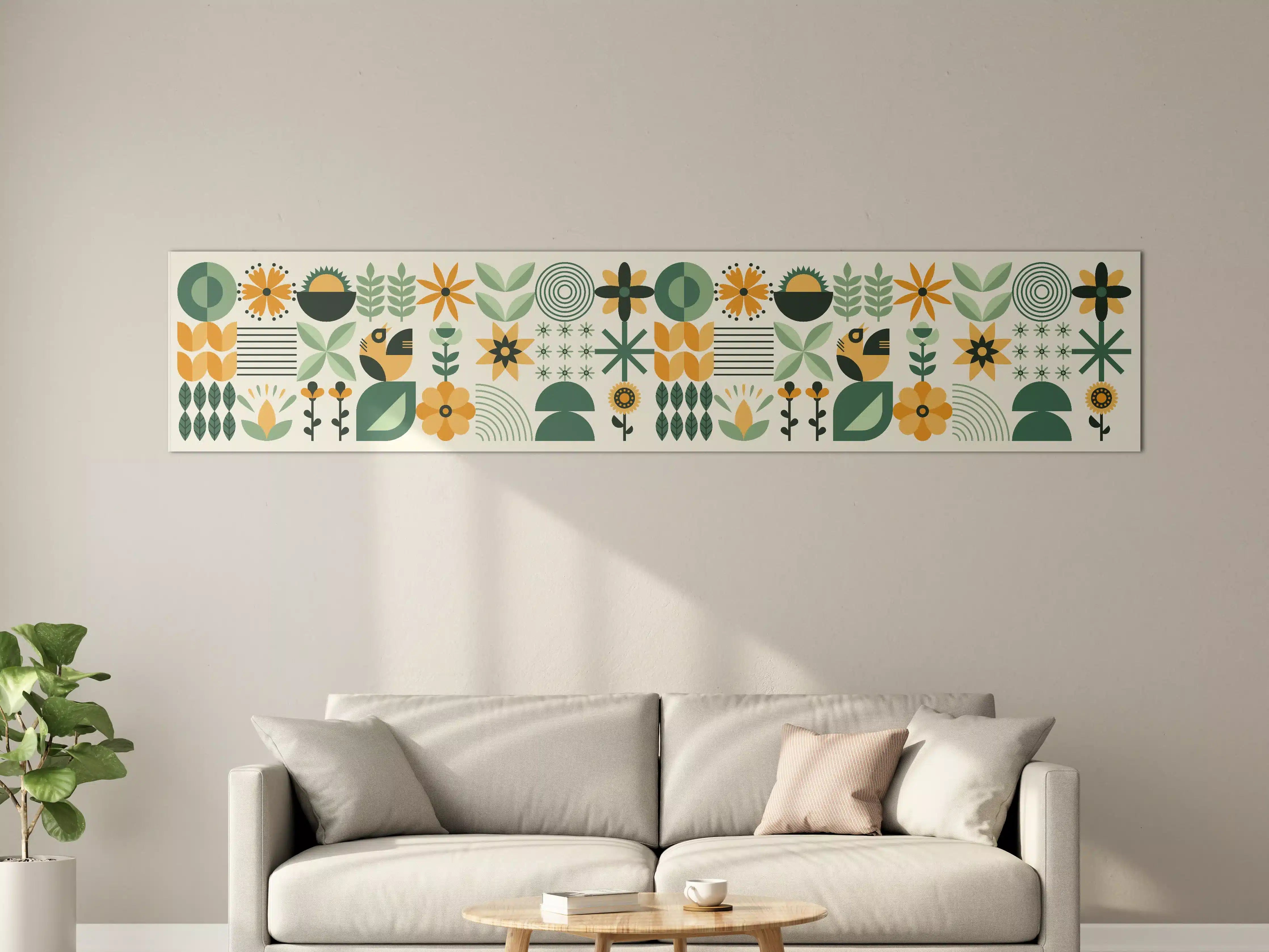 Große Wandbilder - Moderne florale Muster in erdigen Tönen