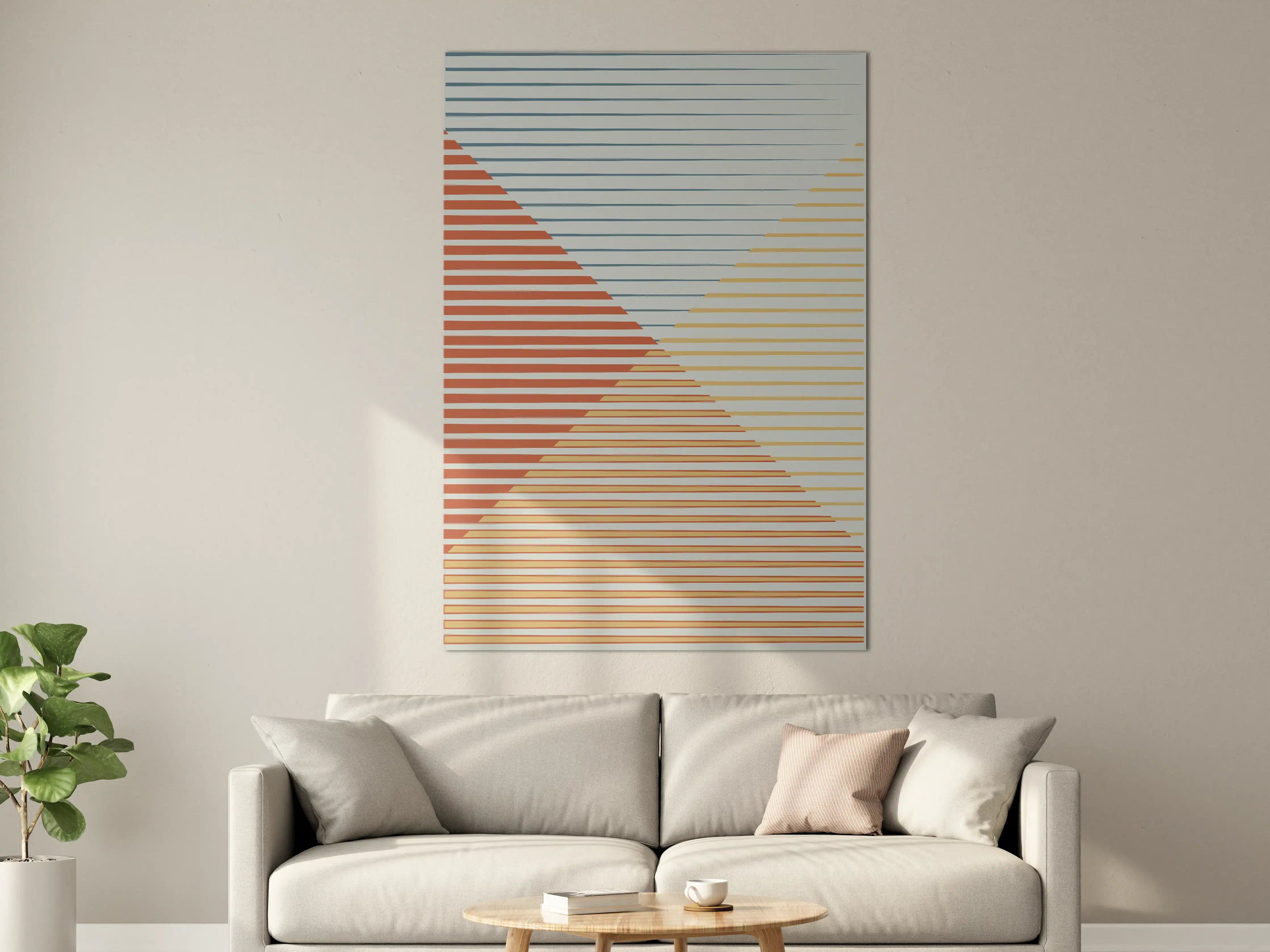 Große Wandbilder - Moderne geometrische Linienfarbe Beige