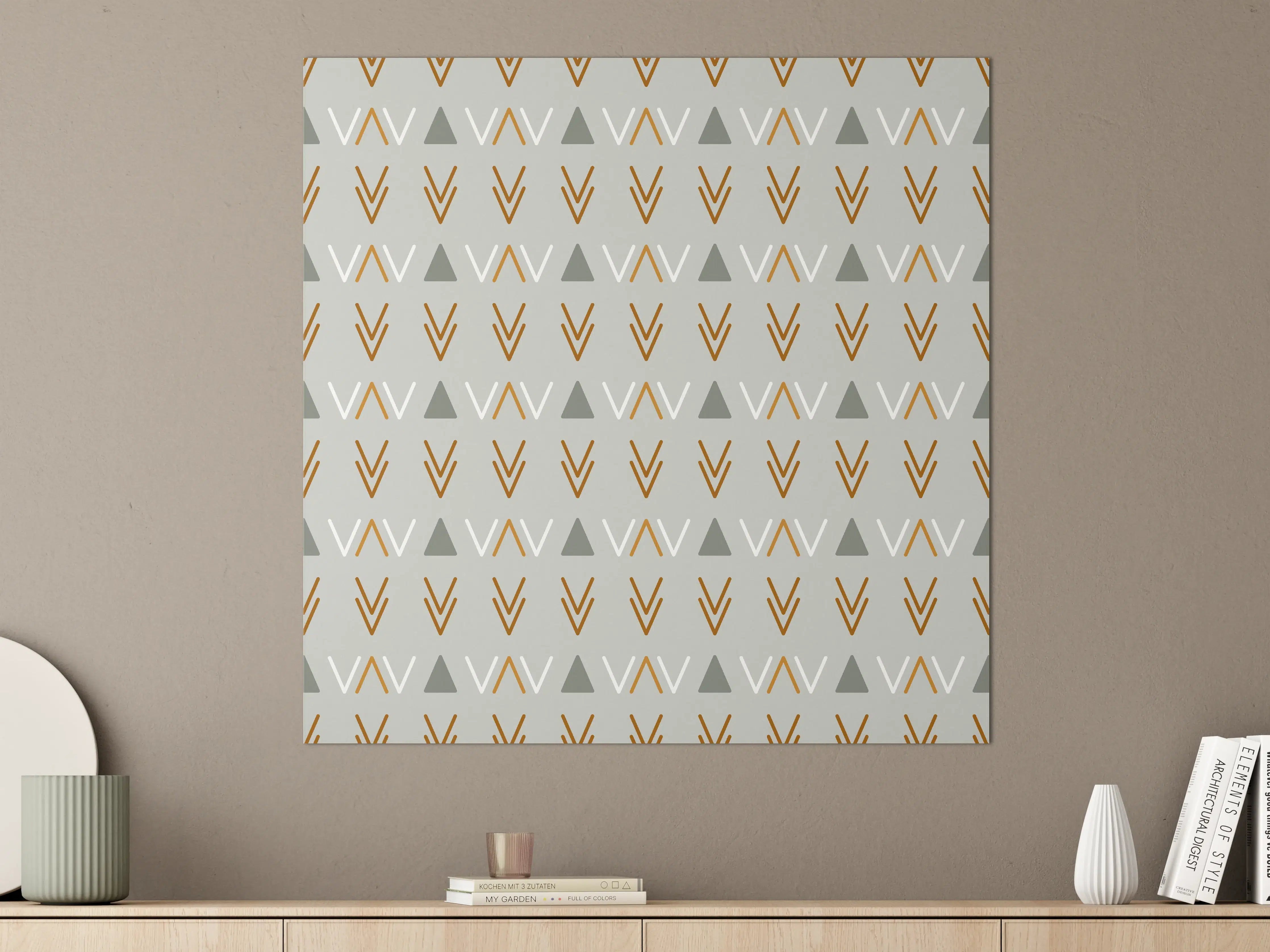 Große Wandbilder - Moderne geometrische Muster in Grau und Braun