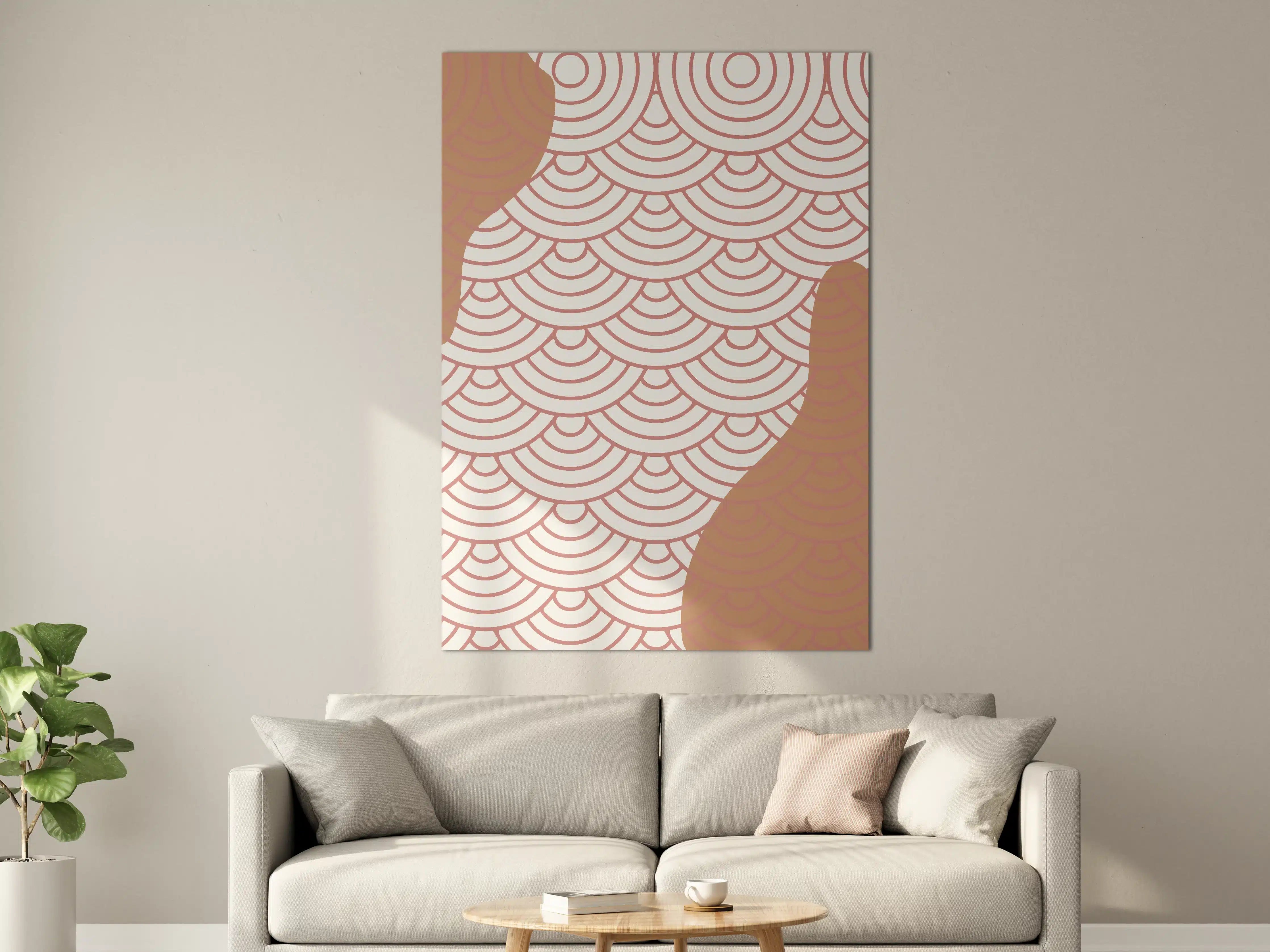 Große Wandbilder - Moderne geometrische Muster in Pink und Gold