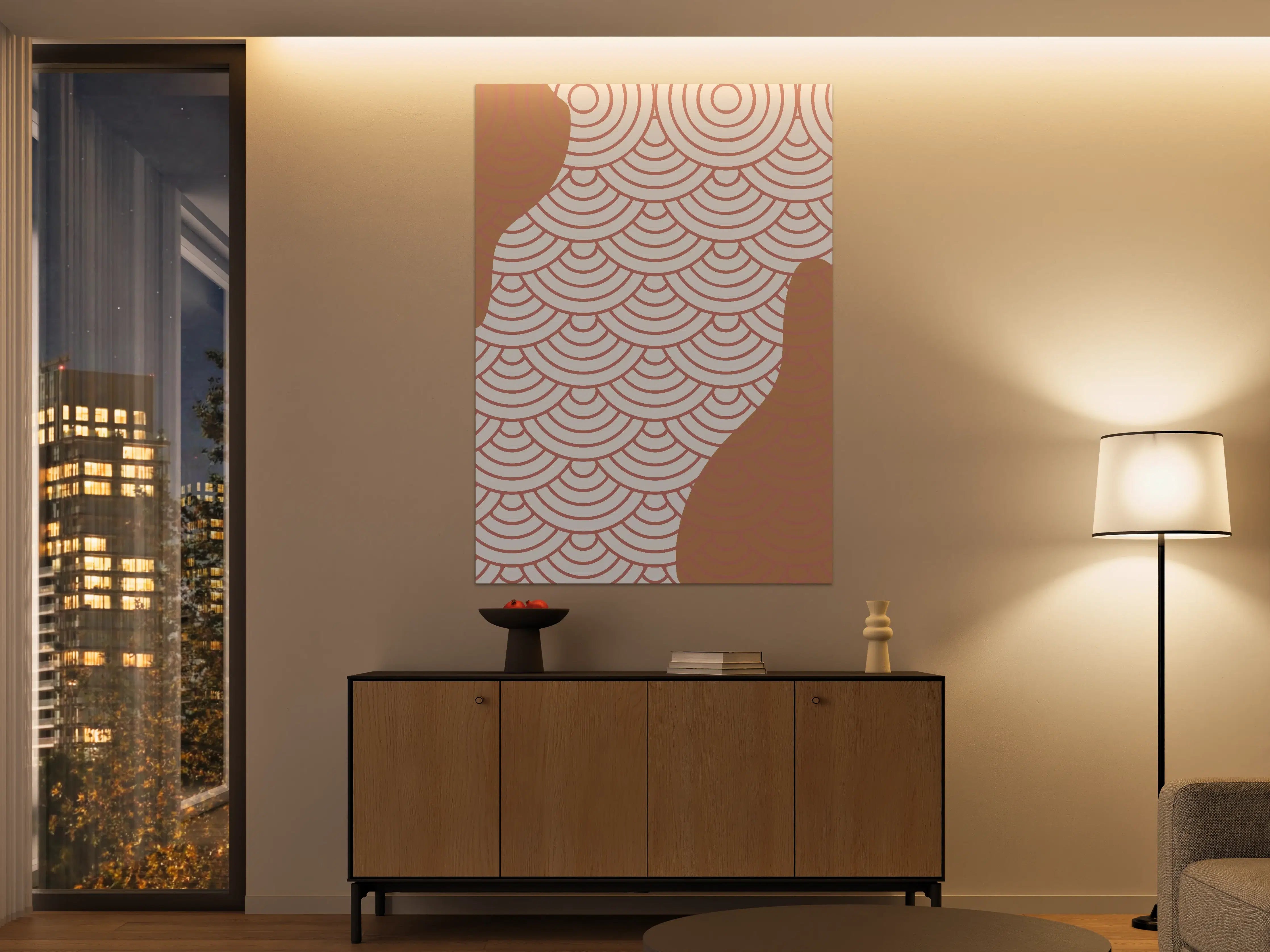 Große Wandbilder - Moderne geometrische Muster in Pink und Gold
