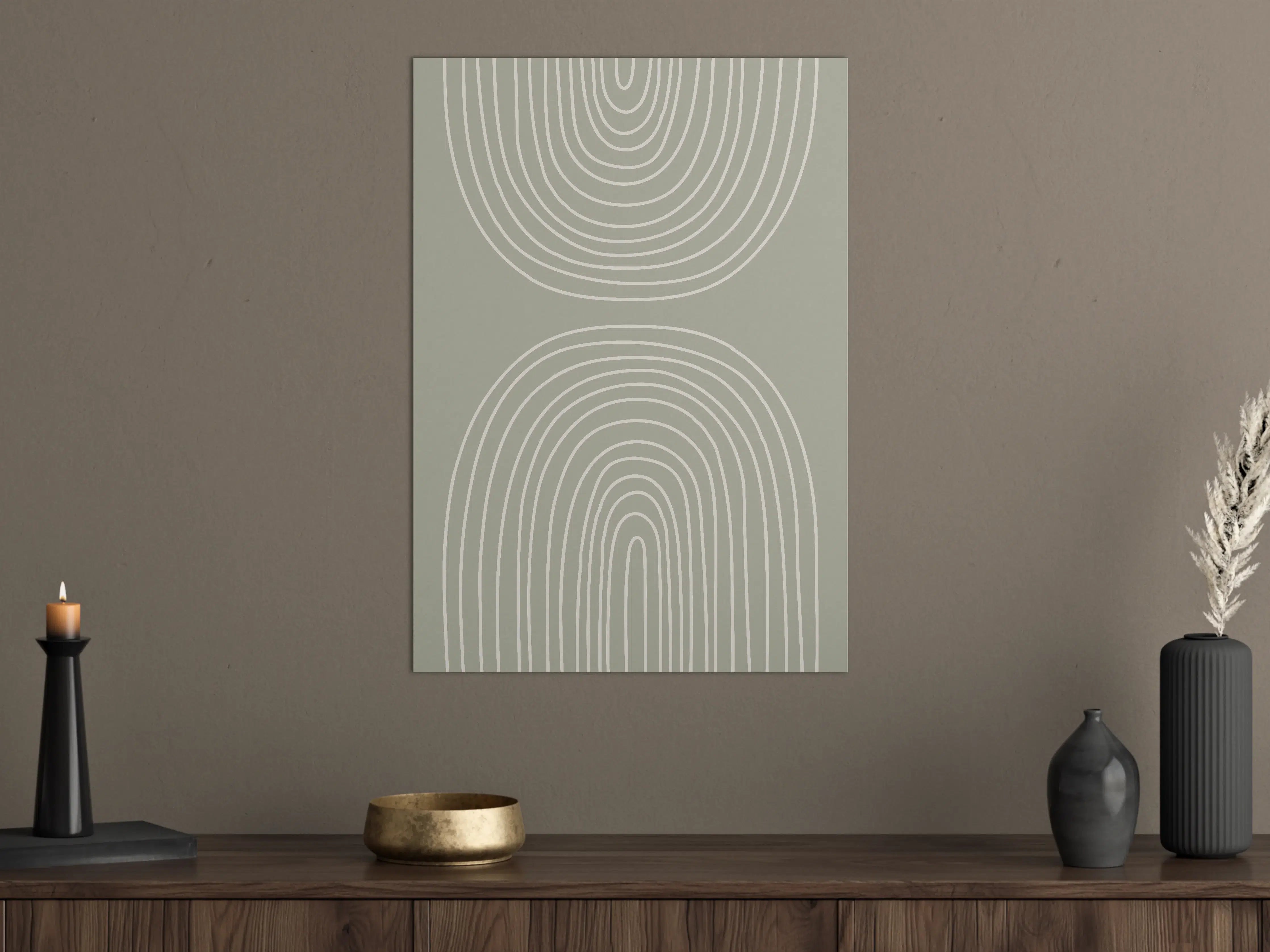 Große Wandbilder - Moderne geometrische Muster in dezenten Tönen