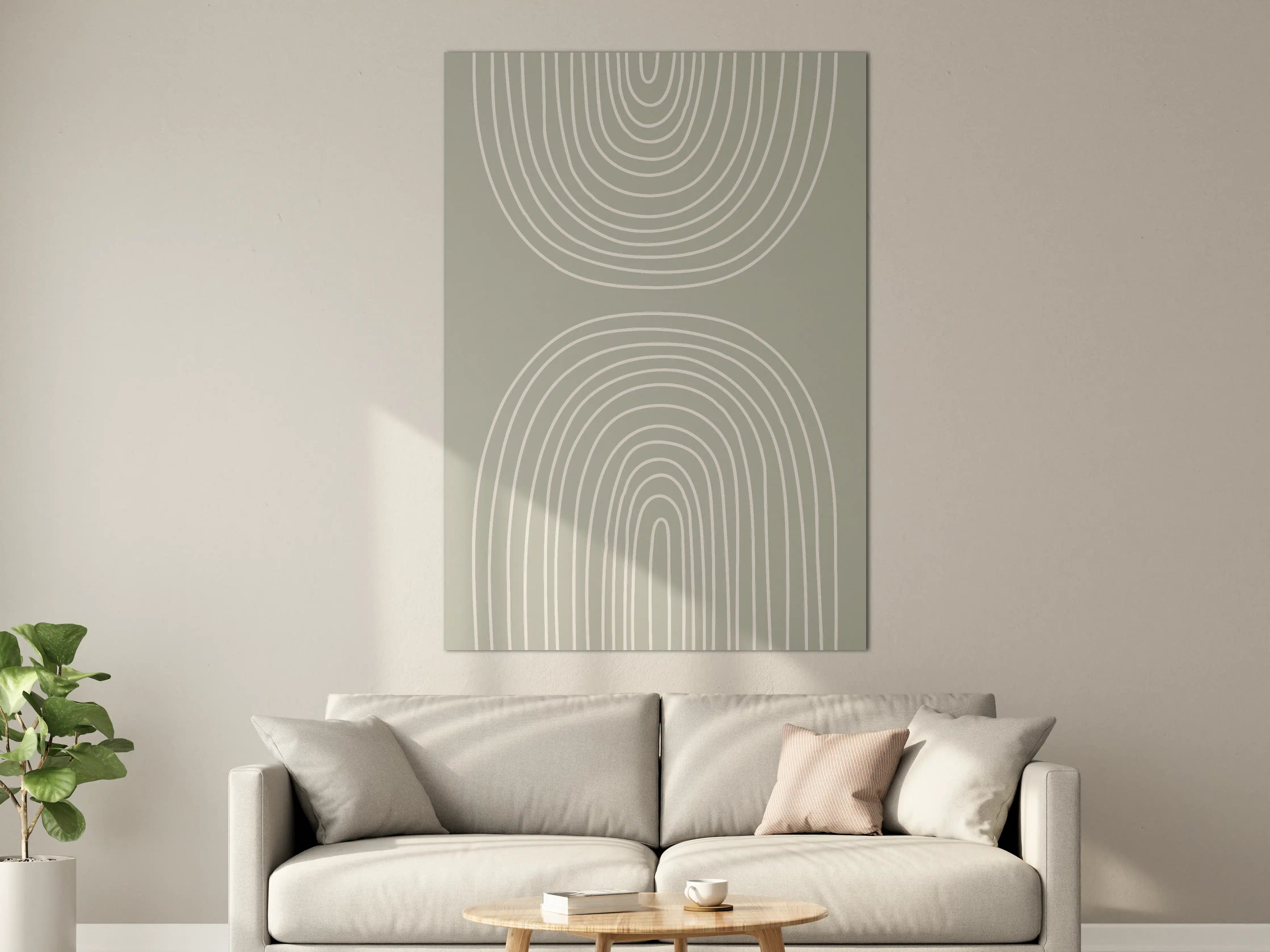 Große Wandbilder - Moderne geometrische Muster in dezenten Tönen