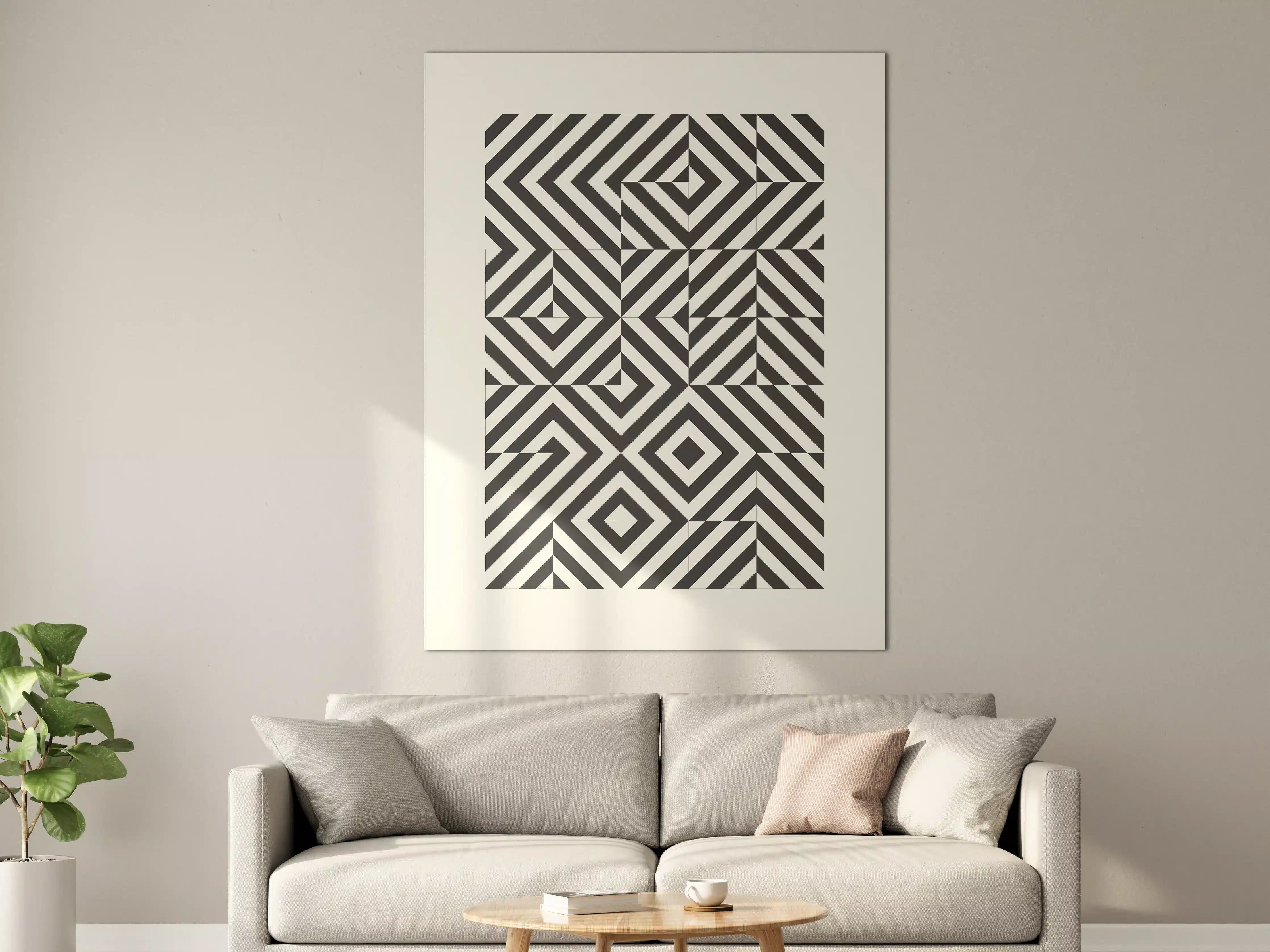 Große Wandbilder - Moderne geometrische Schwarz-Weiß-Optik