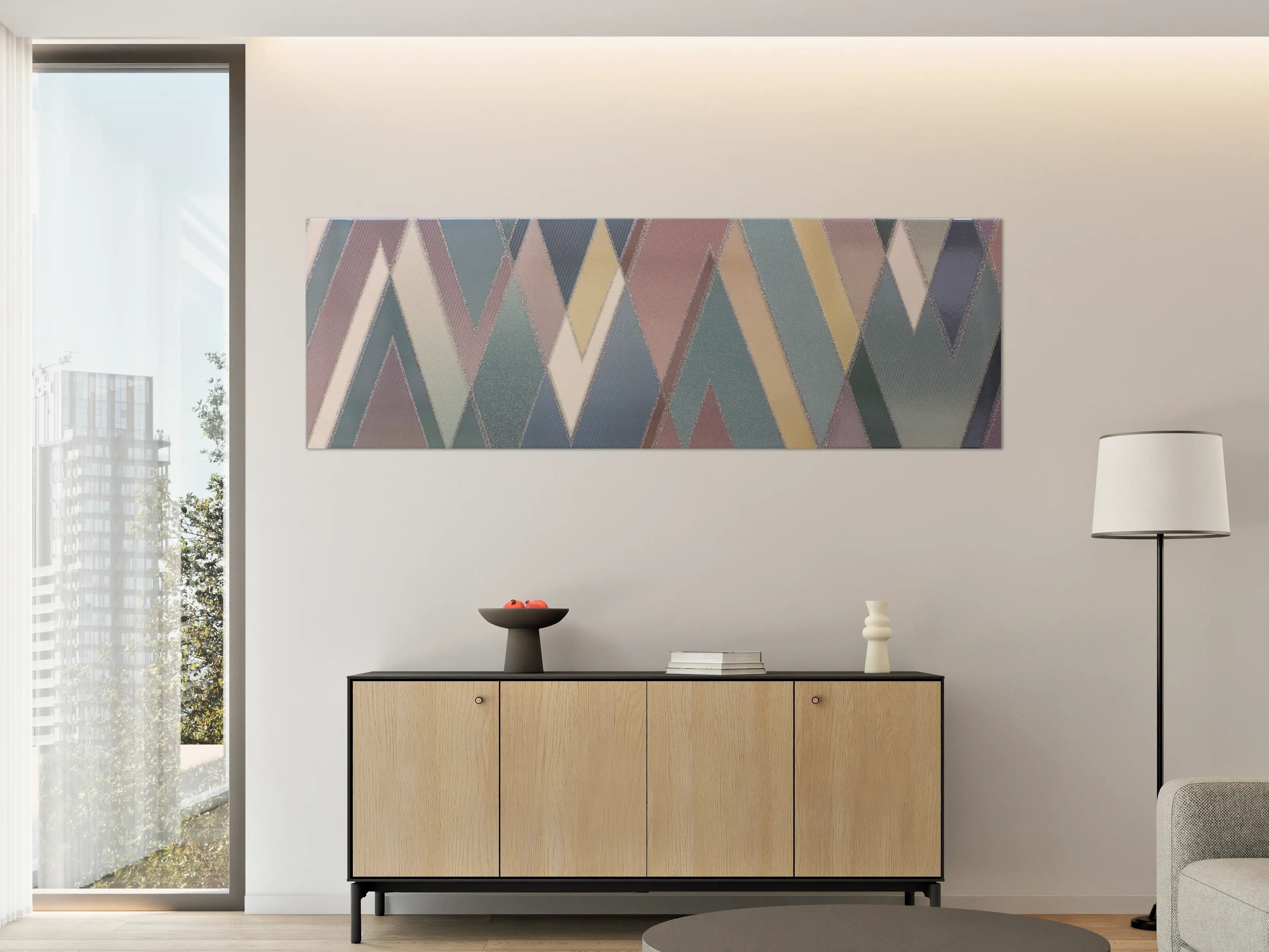 Große Wandbilder - Moderne geometrische Wanddekoration in Pastellfarben