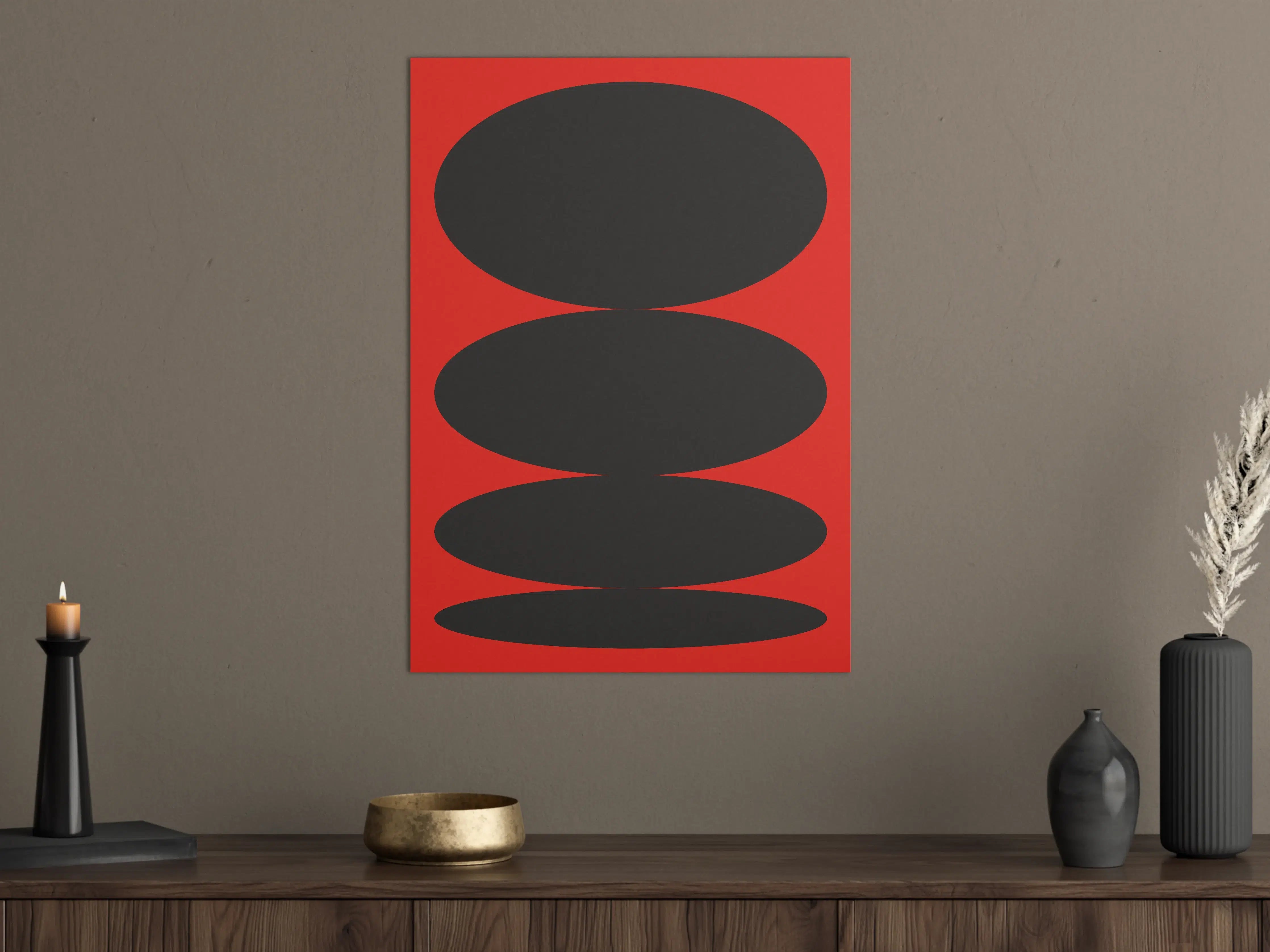 Große Wandbilder - Moderne geometrische Wandgestaltung mit ovalen Elementen
