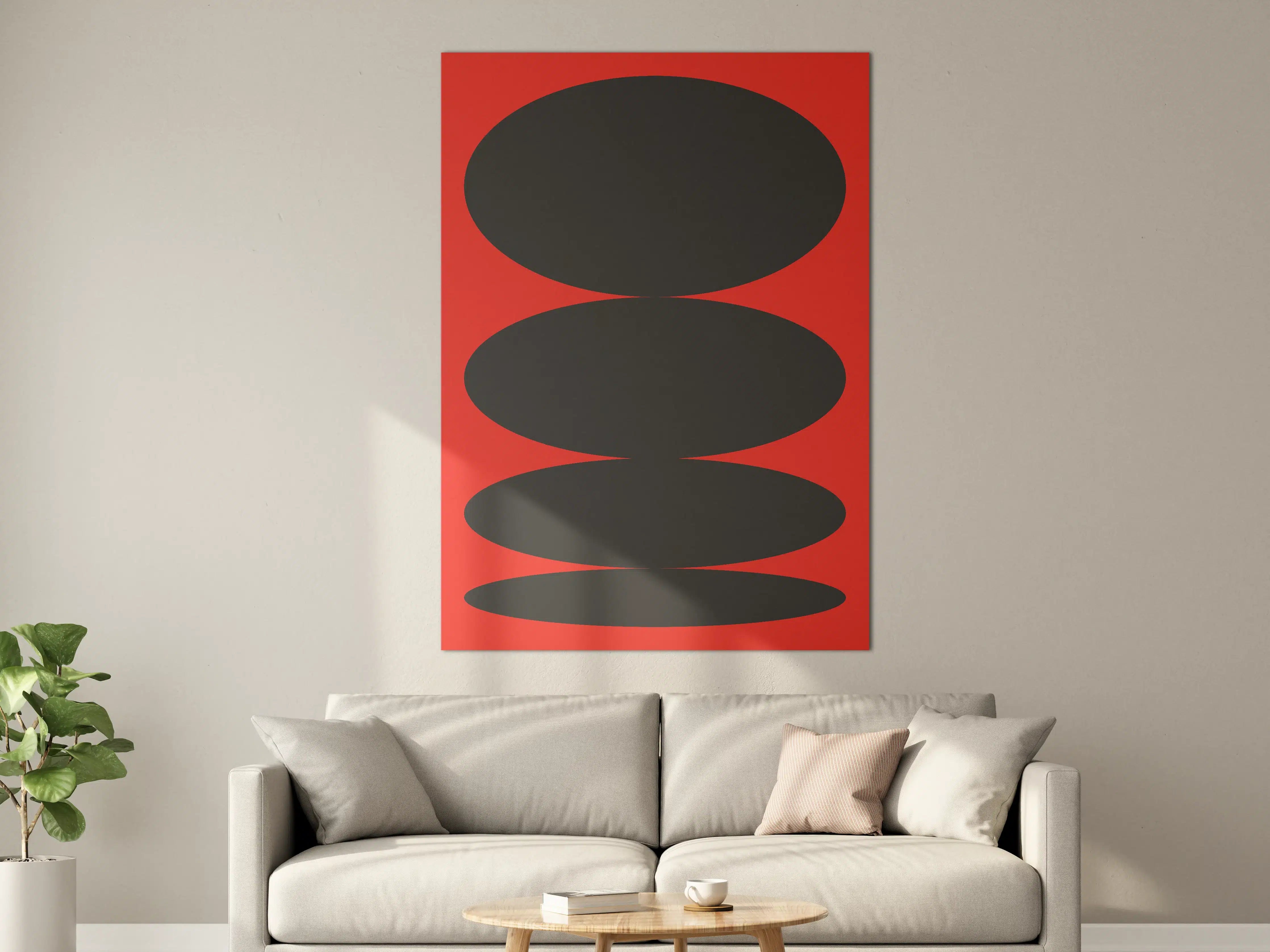 Große Wandbilder - Moderne geometrische Wandgestaltung mit ovalen Elementen