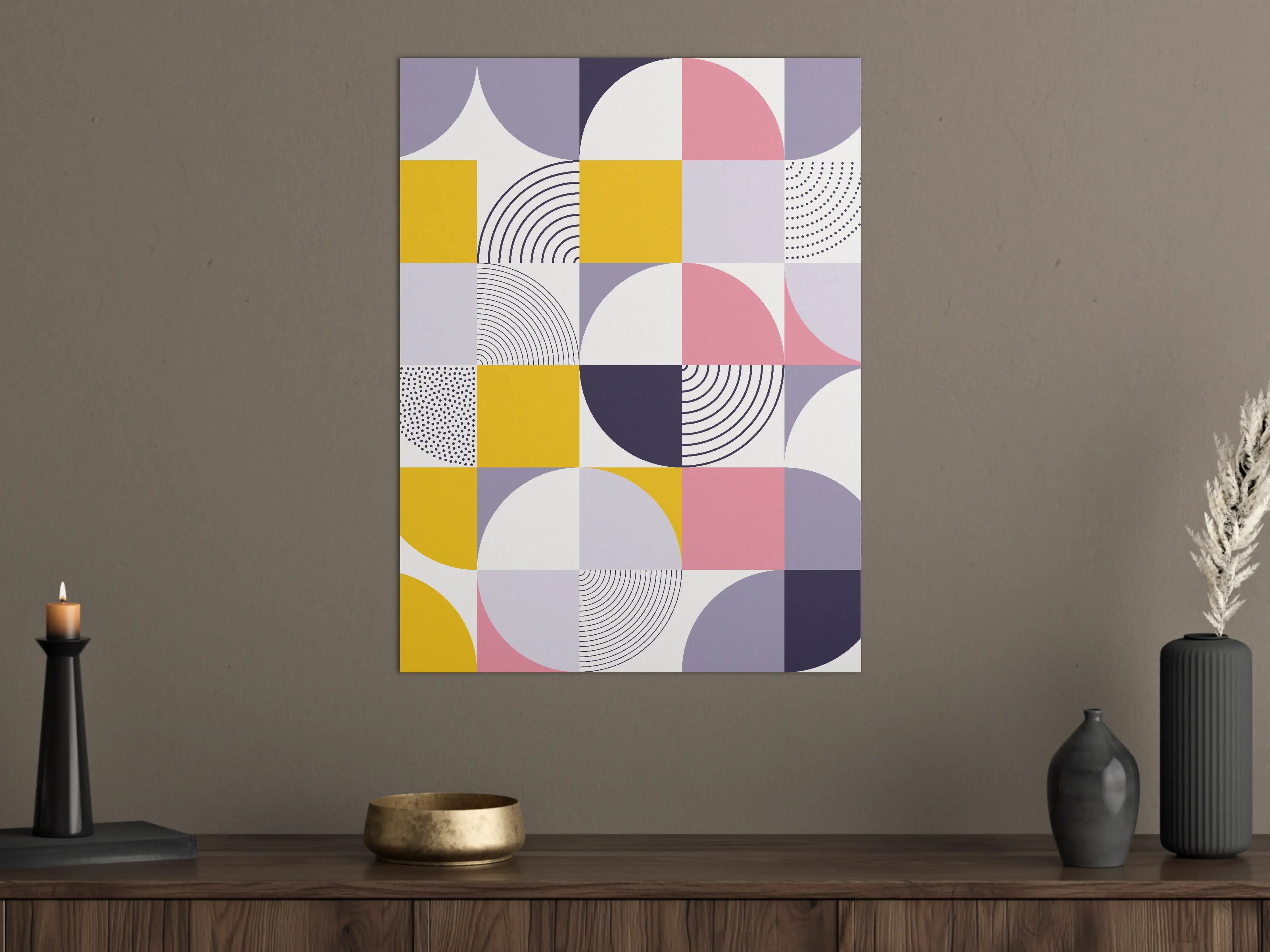 Große Wandbilder - Moderne geometrische Wandkunst in Pastellfarben