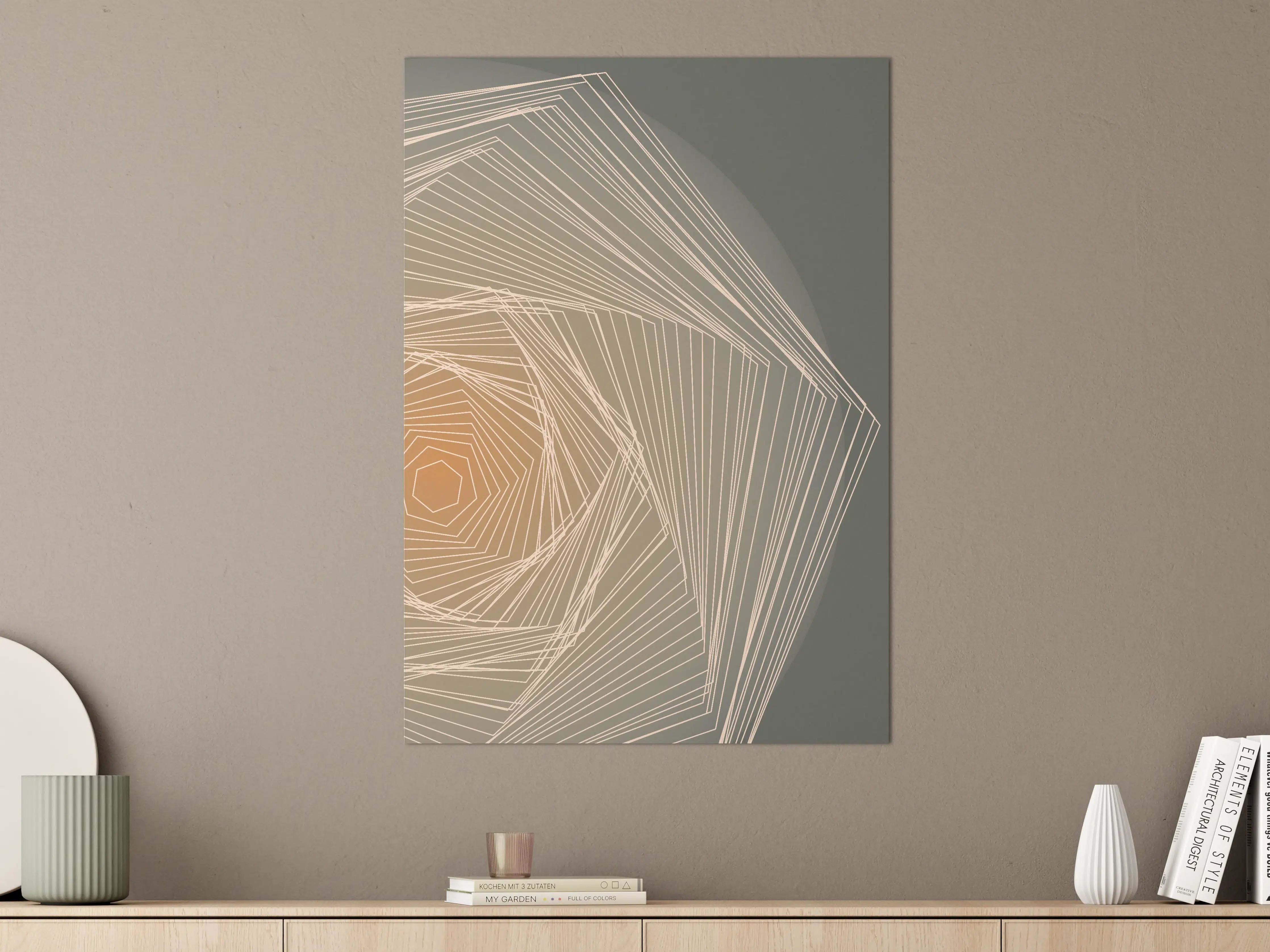Große Wandbilder - Moderne geometrische Wandkunst in dezenten Tönen