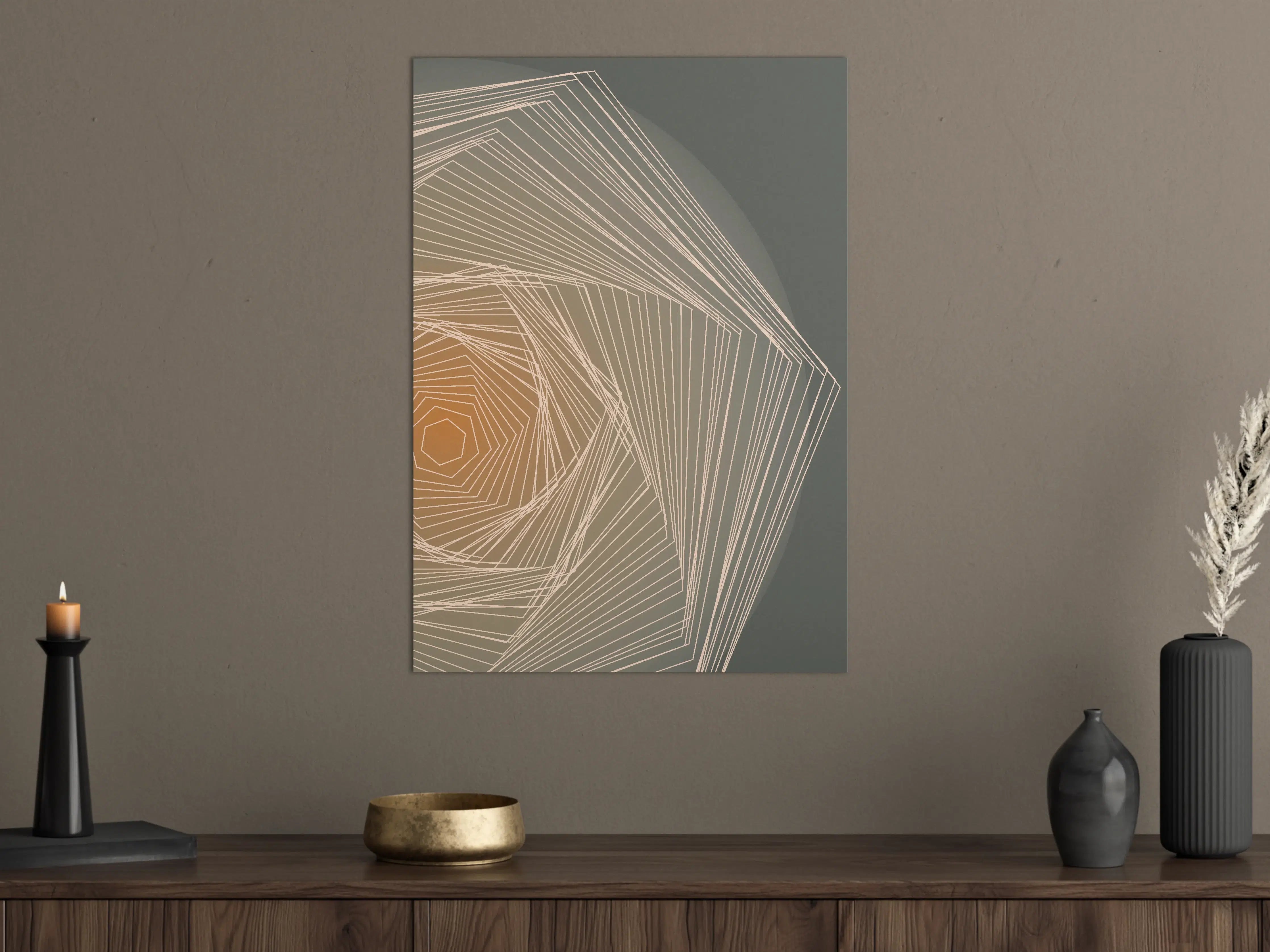 Große Wandbilder - Moderne geometrische Wandkunst in dezenten Tönen