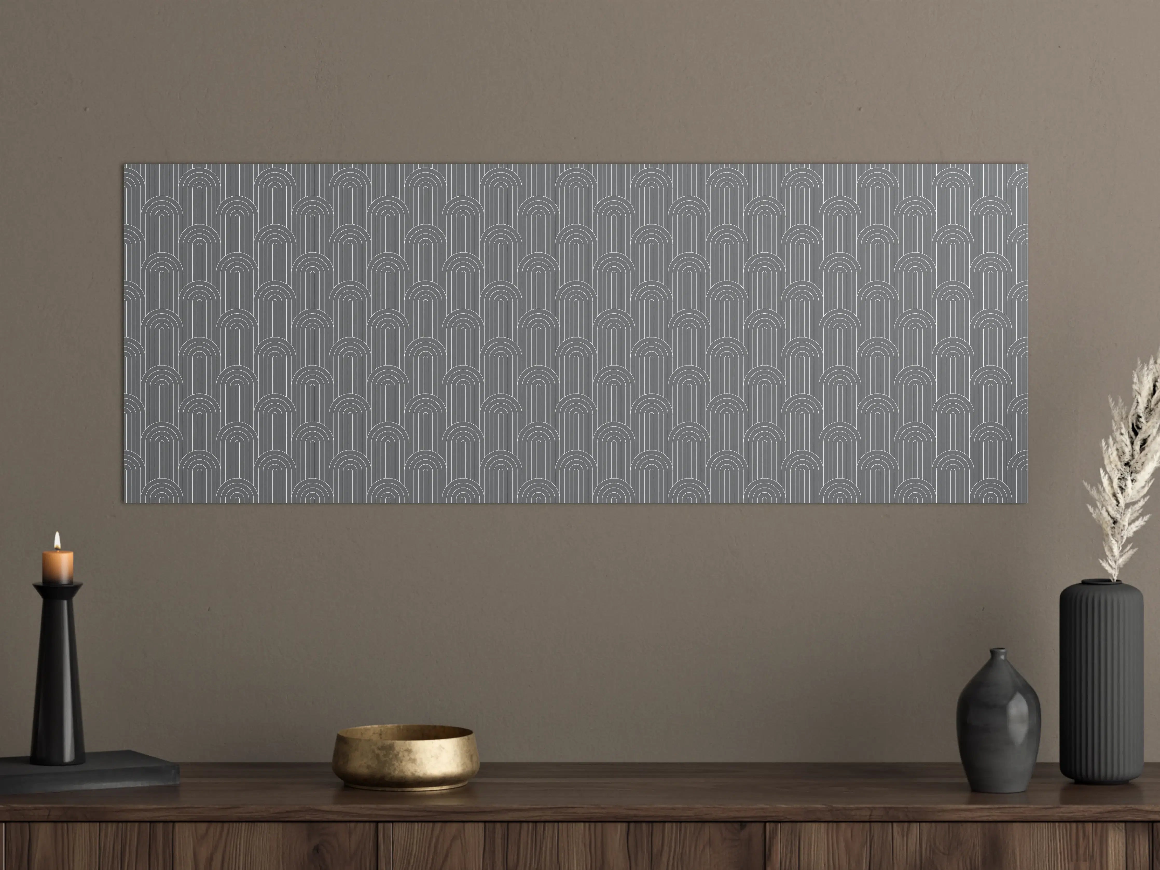 Große Wandbilder - Moderne graue Wand mit dekorativem Muster