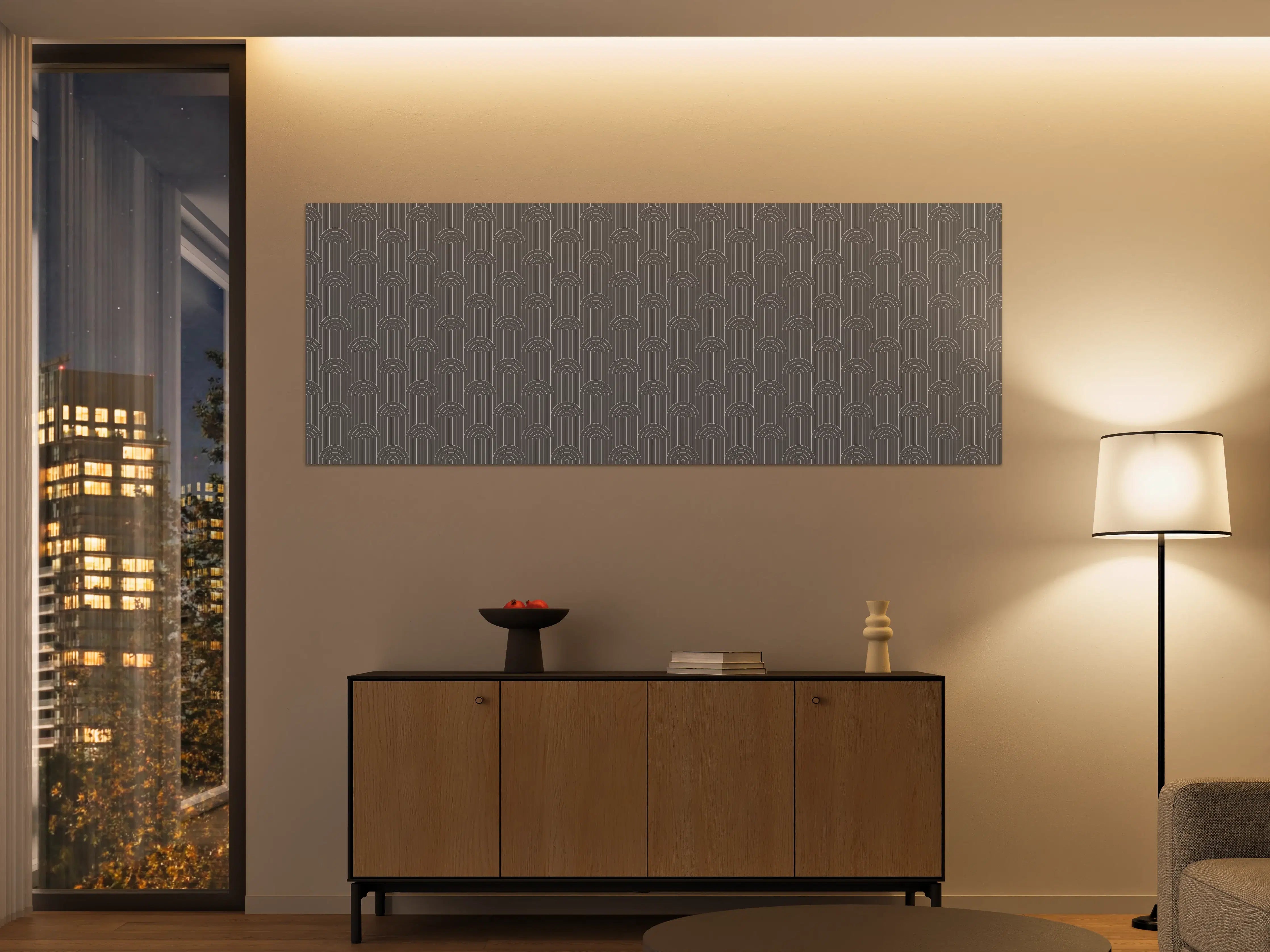 Große Wandbilder - Moderne graue Wand mit dekorativem Muster