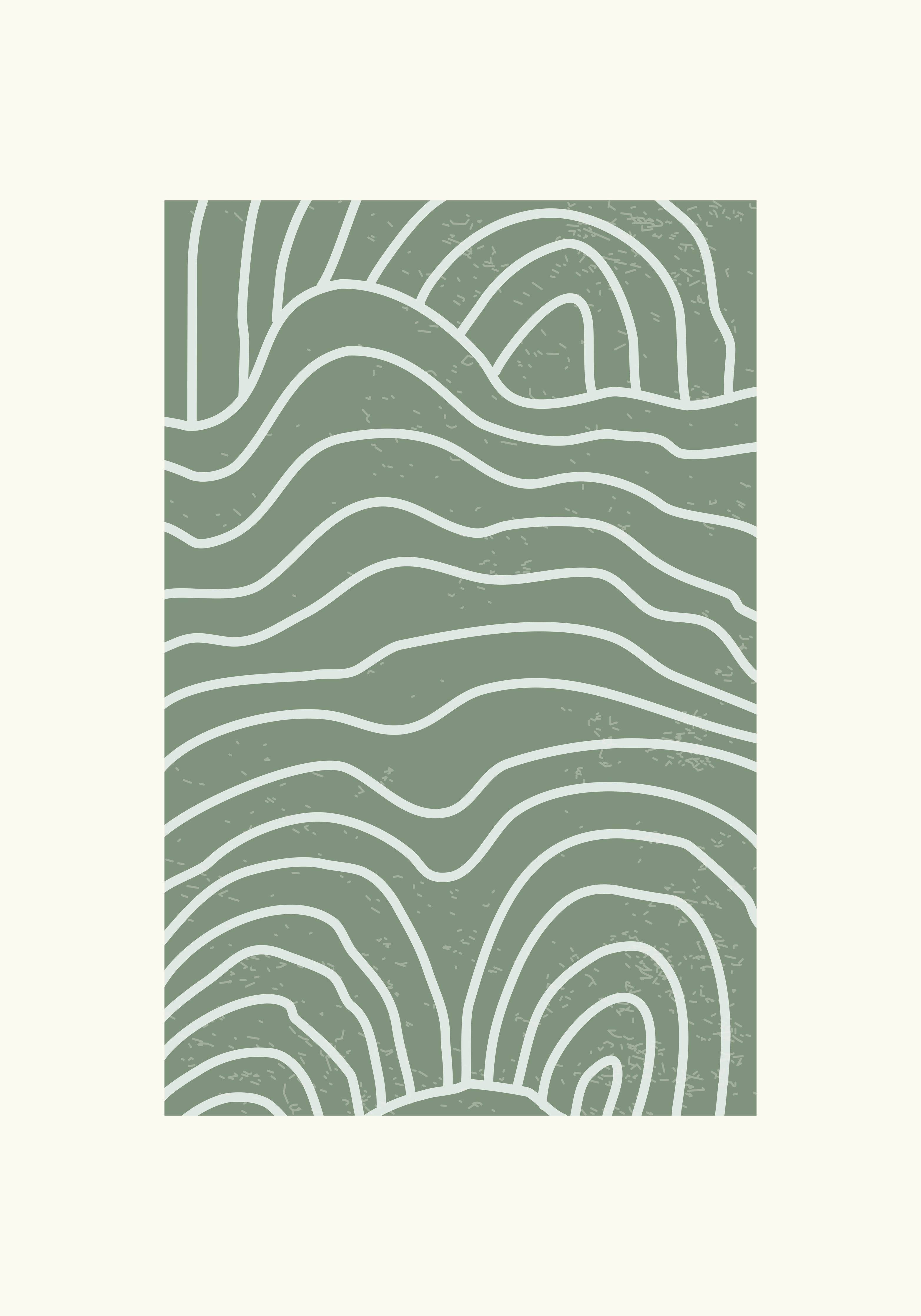 Große Wandbilder-Moderne grüne Linienkunst
