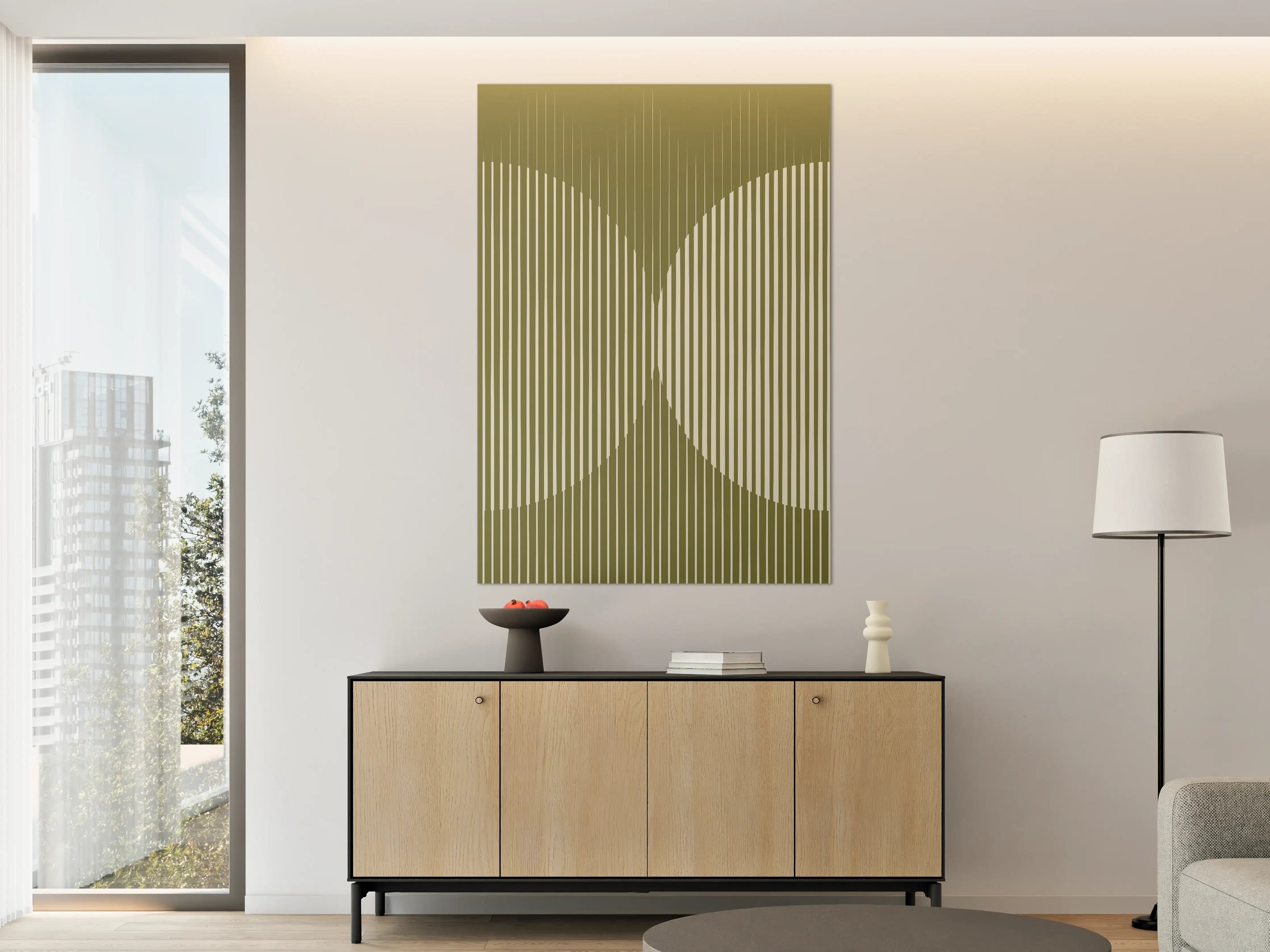 Große Wandbilder - Moderne grüne geometrische Wanddekoration