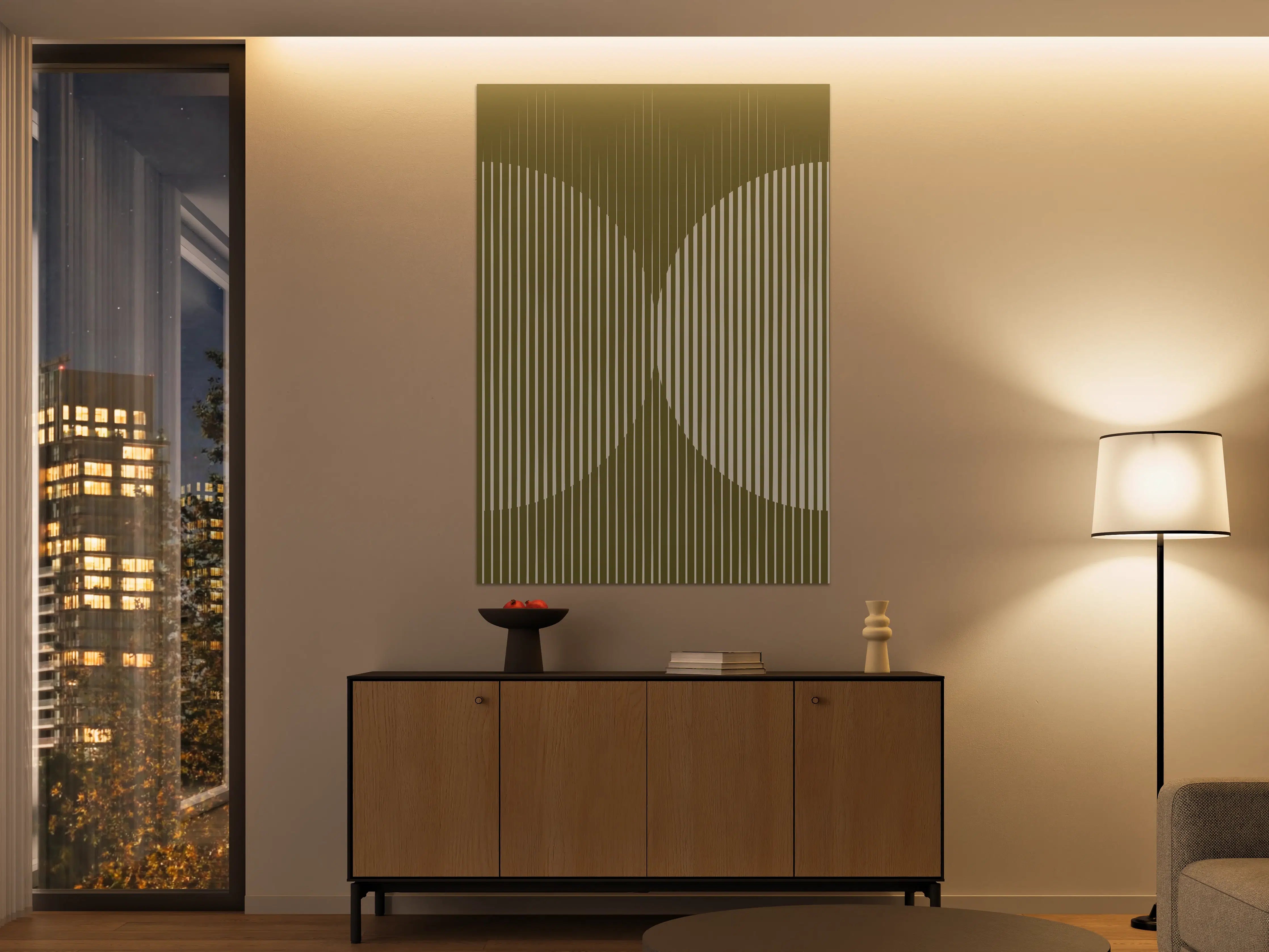 Große Wandbilder - Moderne grüne geometrische Wanddekoration