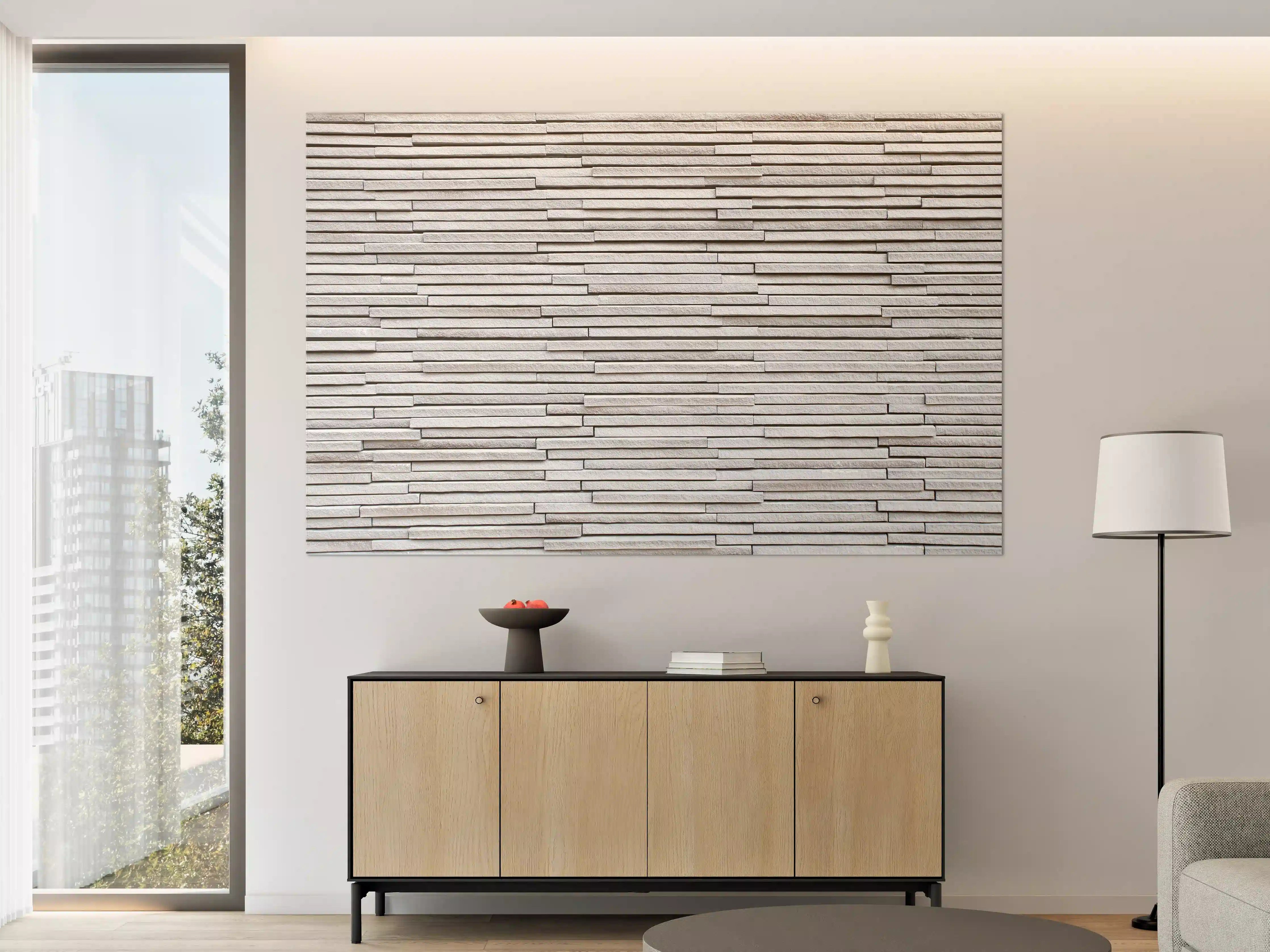 Große Wandbilder - Moderne helle Steinwand