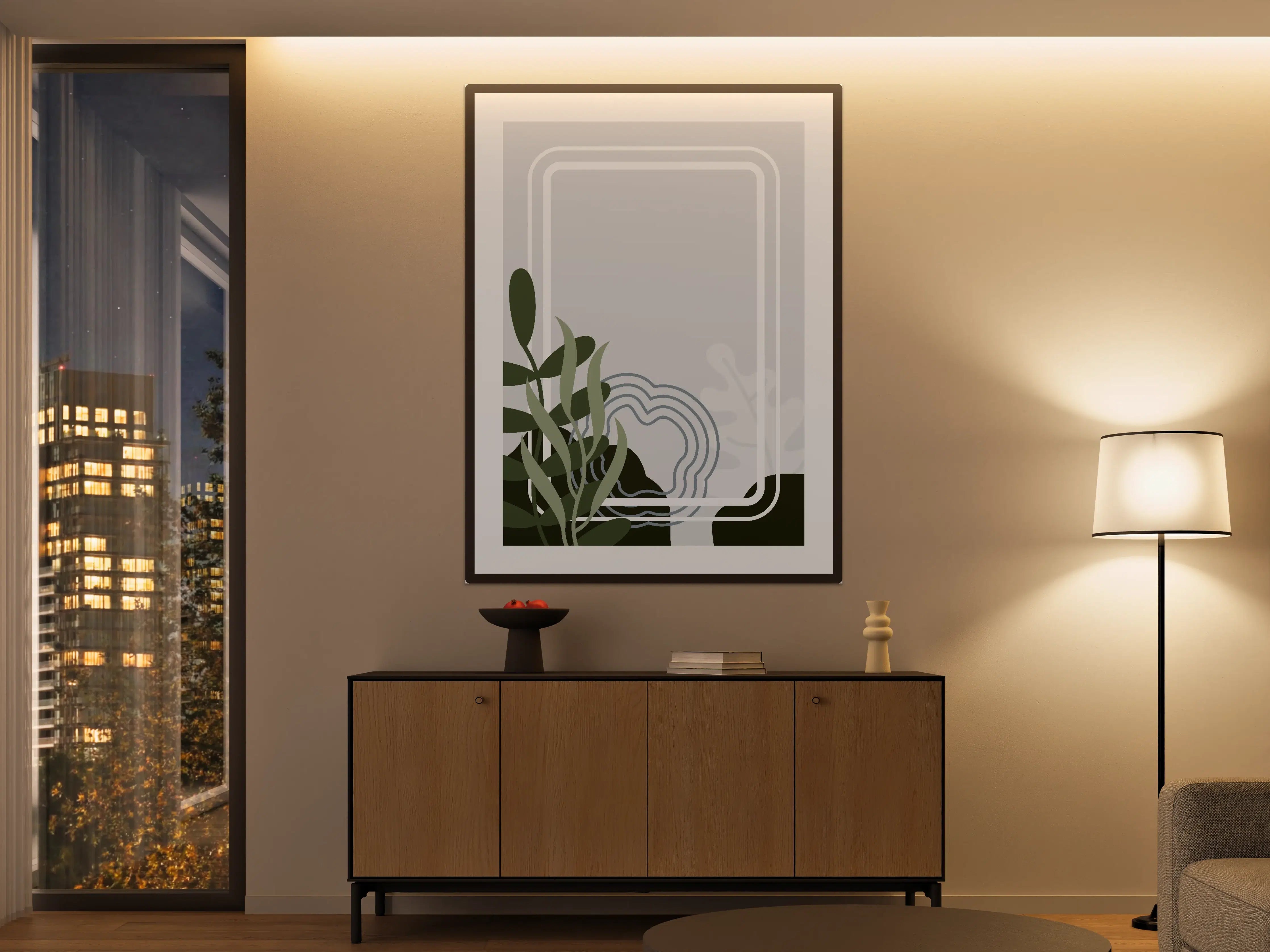 Große Wandbilder - Moderne minimalistische Pflanzenzeichnung