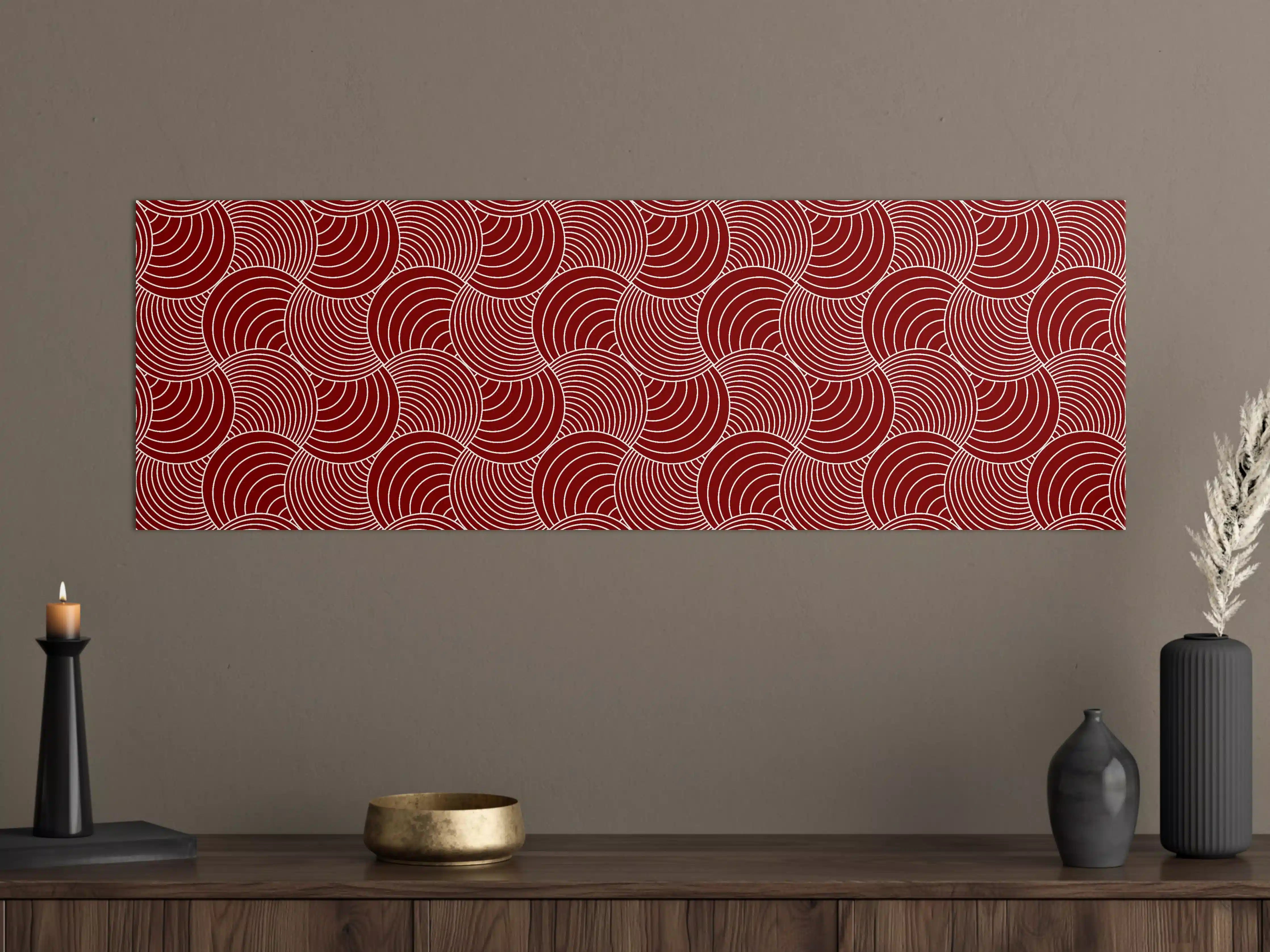 Große Wandbilder - Moderne rote Geometrie-Muster