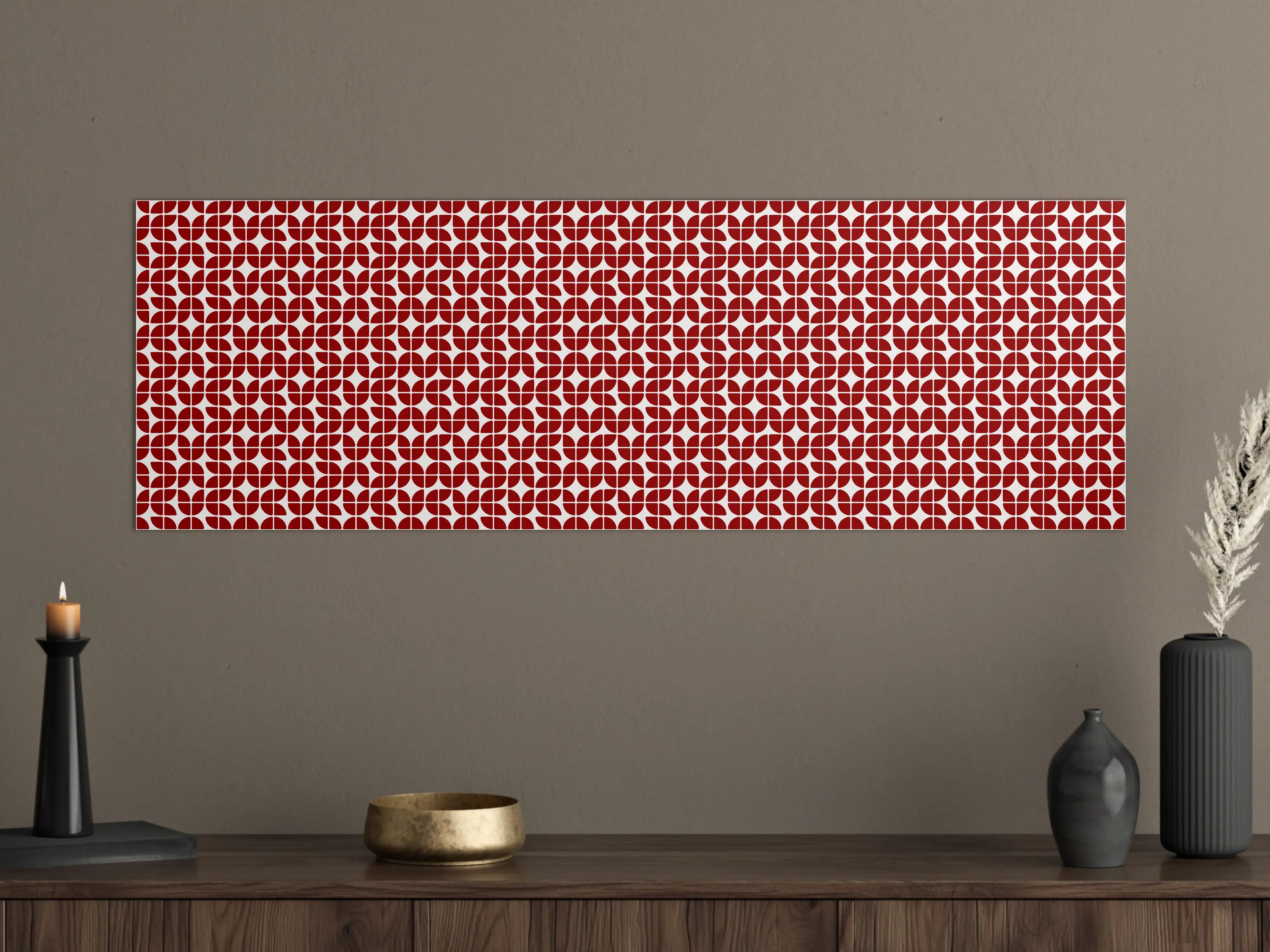 Große Wandbilder - Moderne rote geometrische Musterwanddekoration
