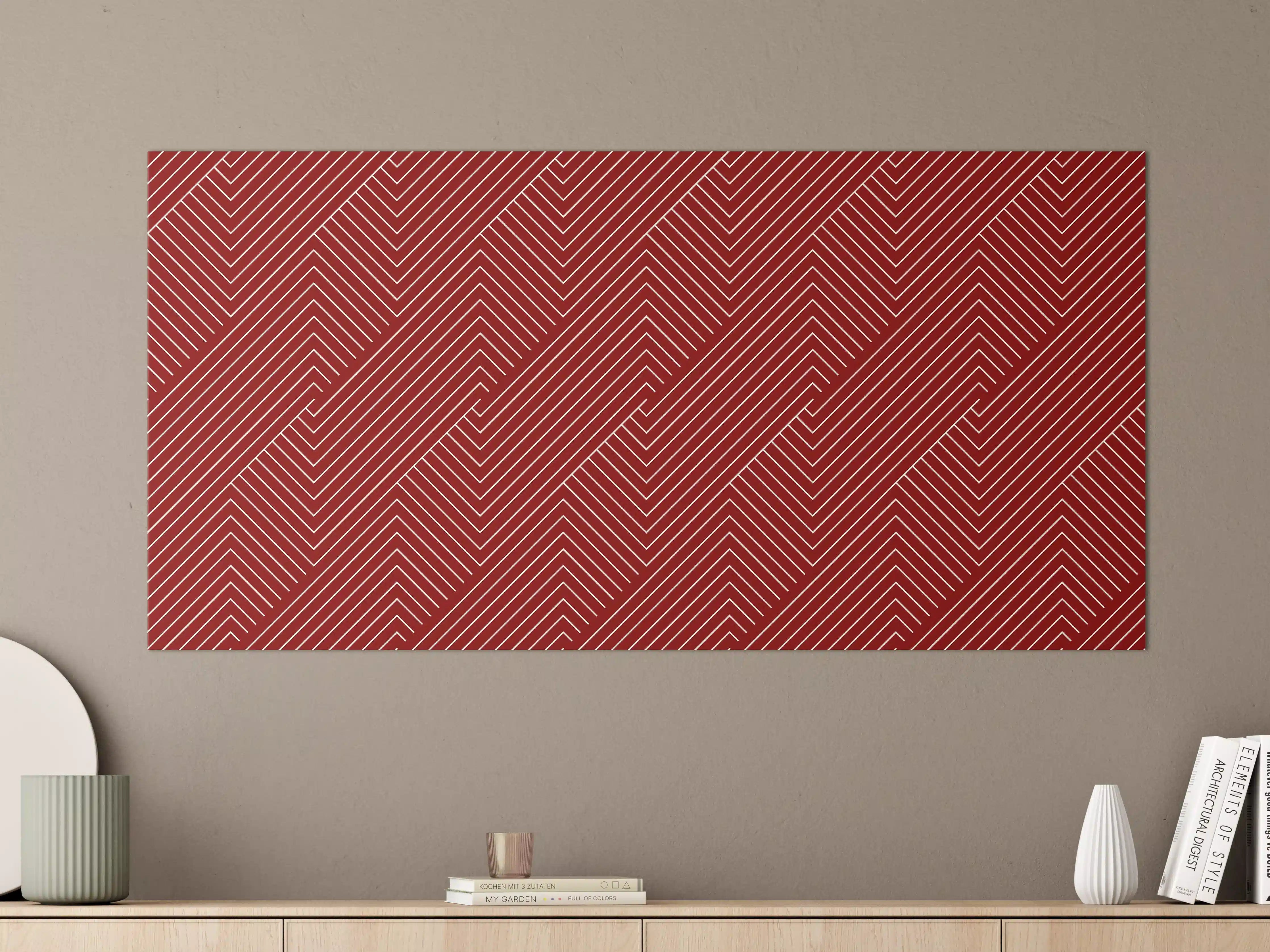 Große Wandbilder - Moderne rote geometrische Wandkunst