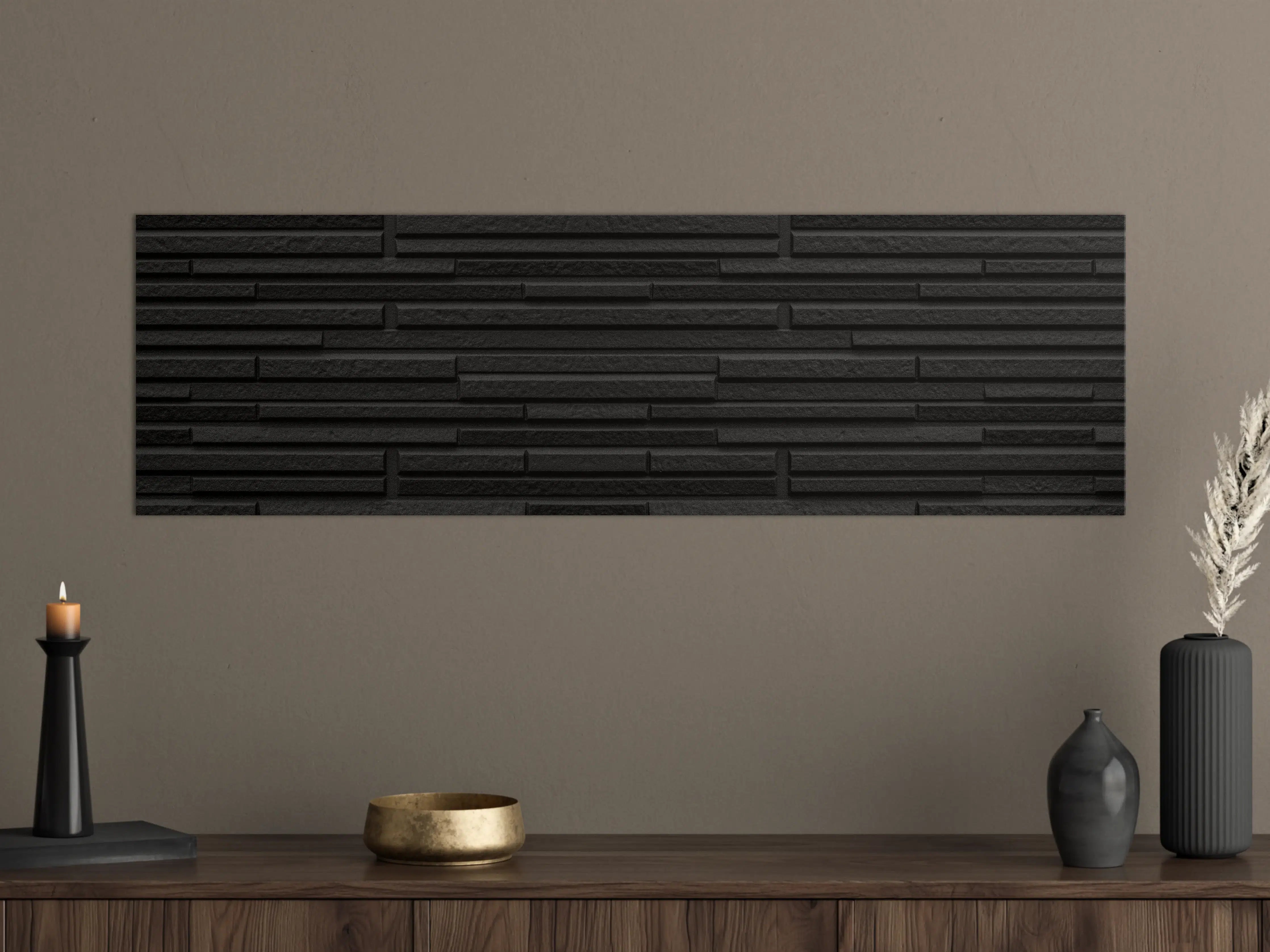 Große Wandbilder - Moderne schwarze Steindwand