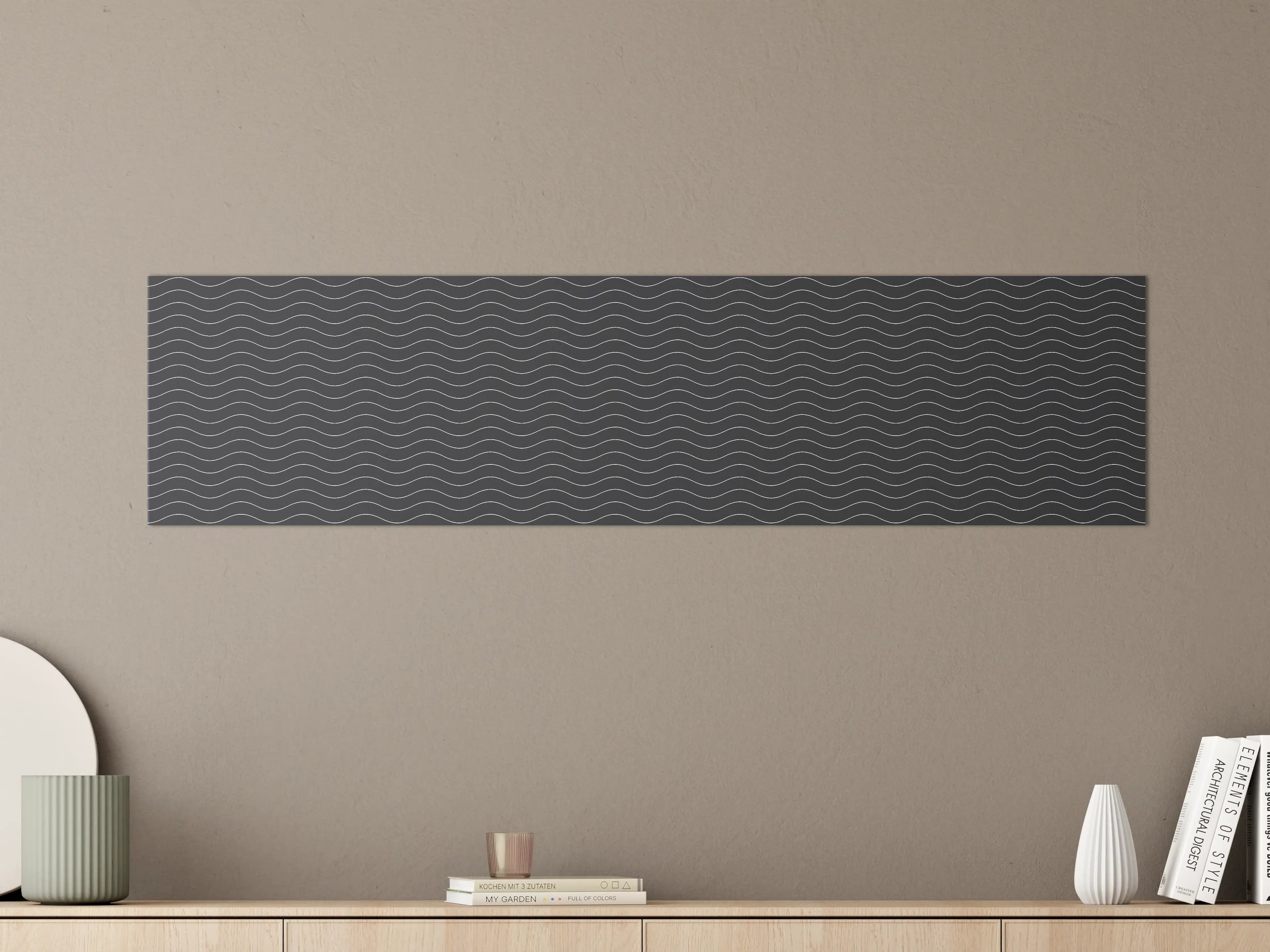 Große Wandbilder - Moderne schwarze Wellenmuster