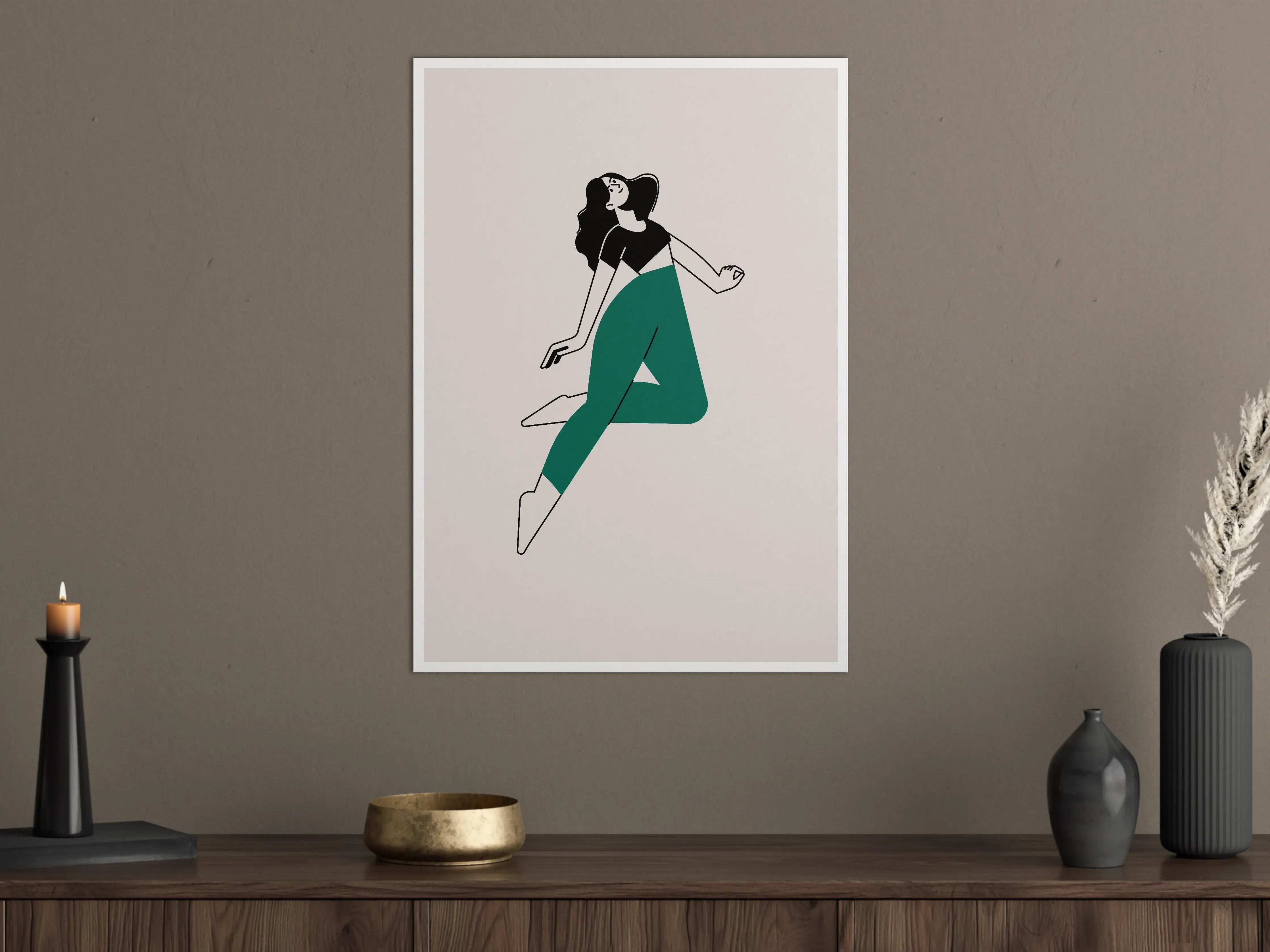 Große Wandbilder - Moderne weibliche Figur, minimalistischer Stil