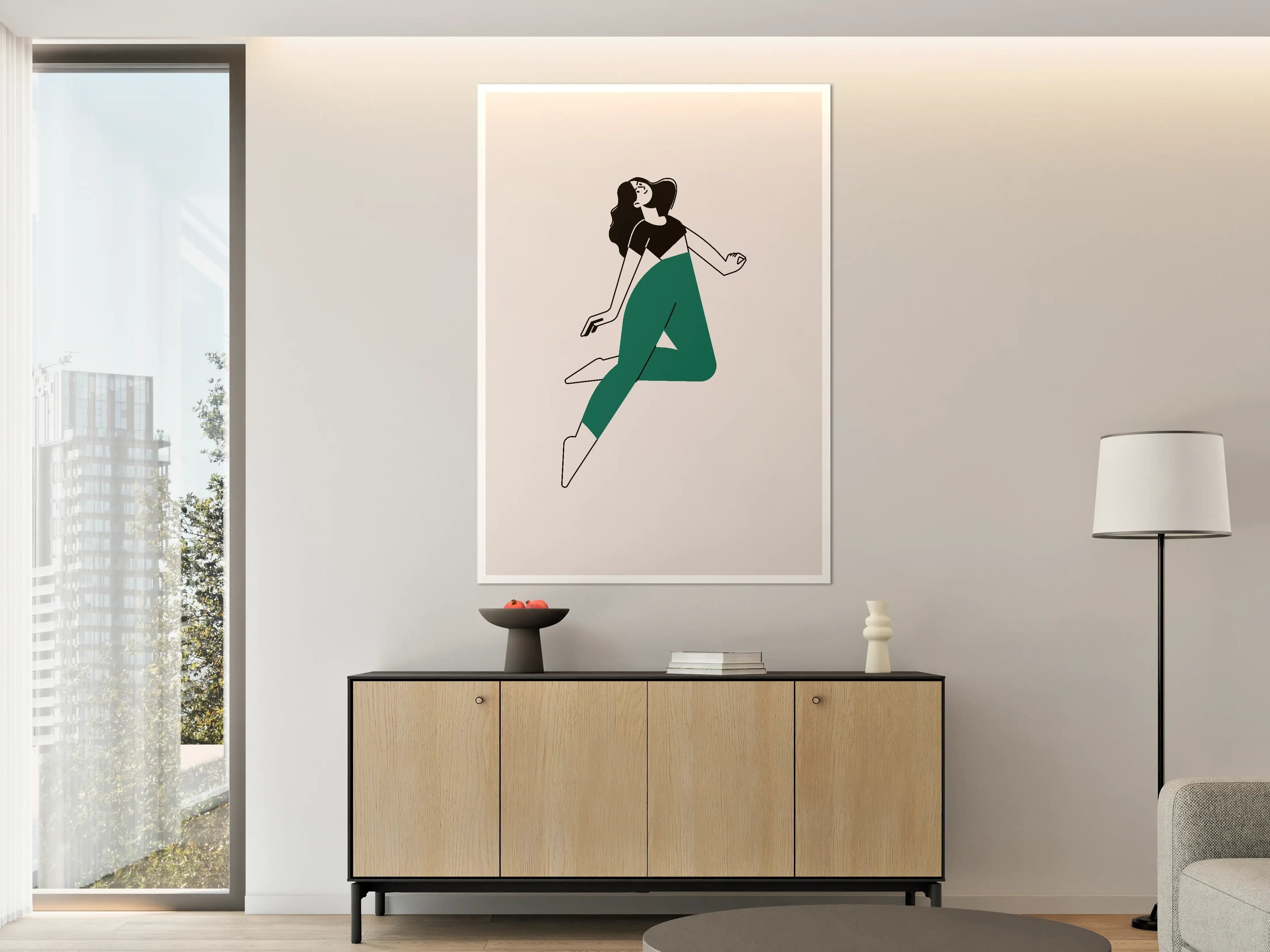 Große Wandbilder - Moderne weibliche Figur, minimalistischer Stil